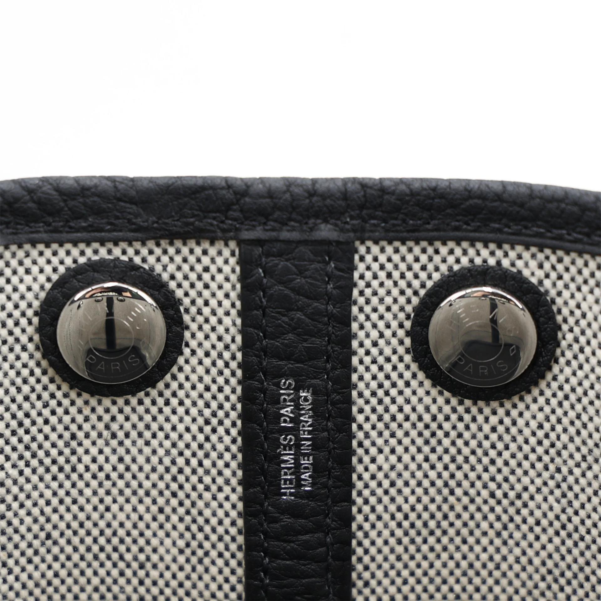 Brand New ( Rank N ) HERMÈS Neo Garden Party 23 Black Ecru Negonda Palladium hardware G (2026) - 12