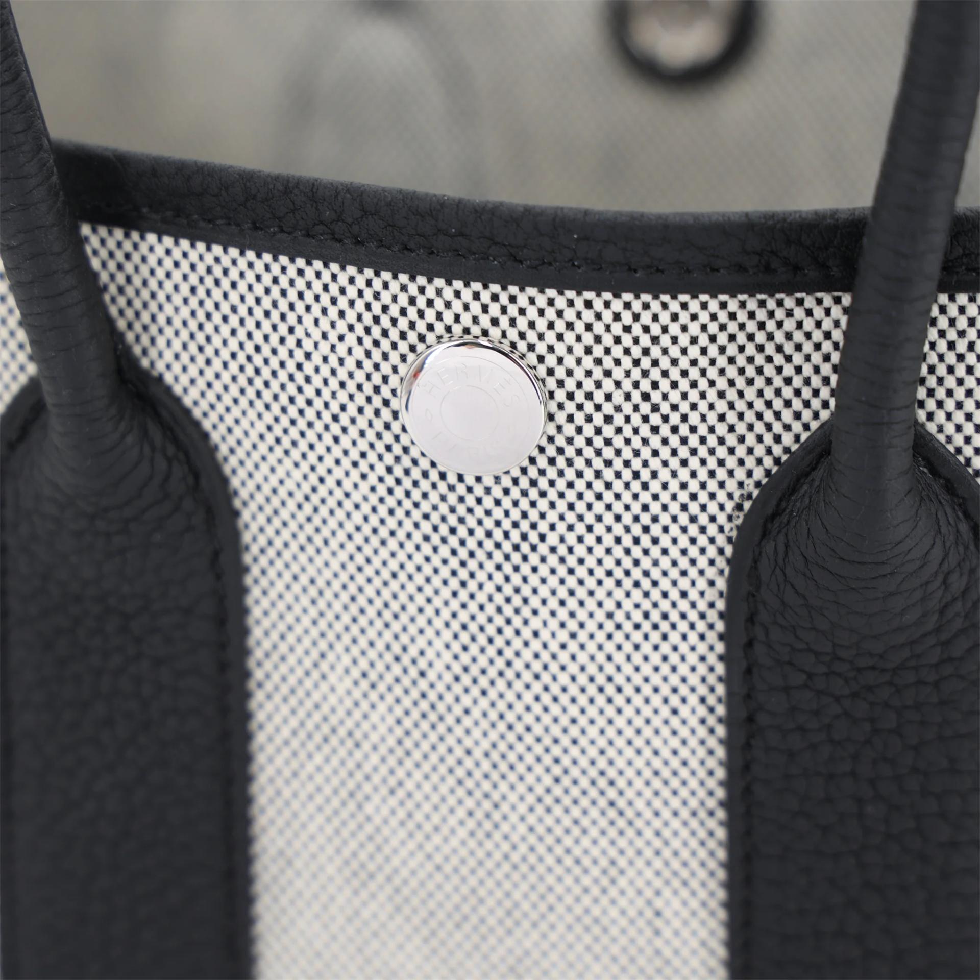 Brand New ( Rank N ) HERMÈS Neo Garden Party 23 Black Ecru Negonda Palladium hardware G (2026) - 8