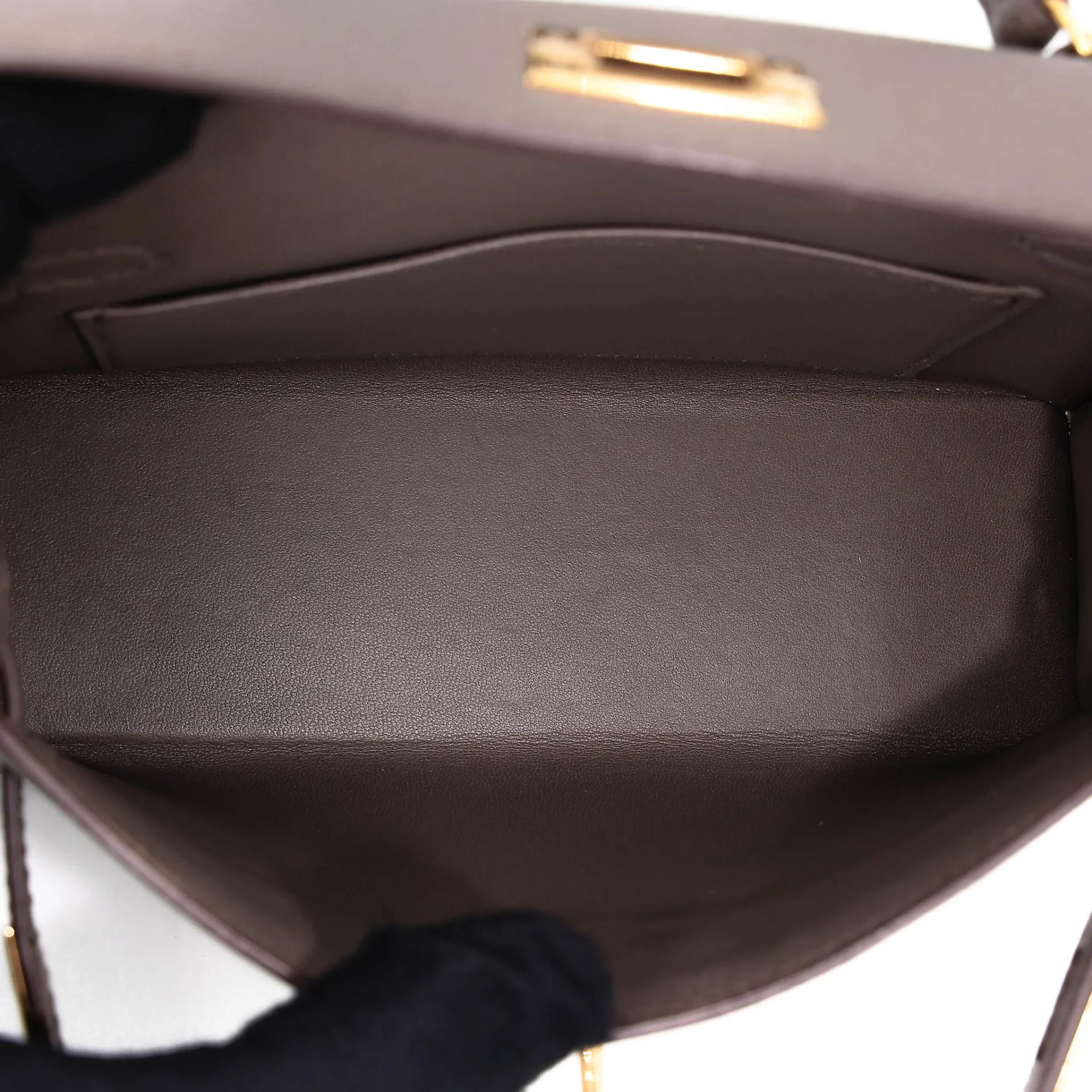 Very Good ( Rank A) HERMÈS Mini Kelly II Etain (8F) Epsom Gold hardware Y (2020) - 23