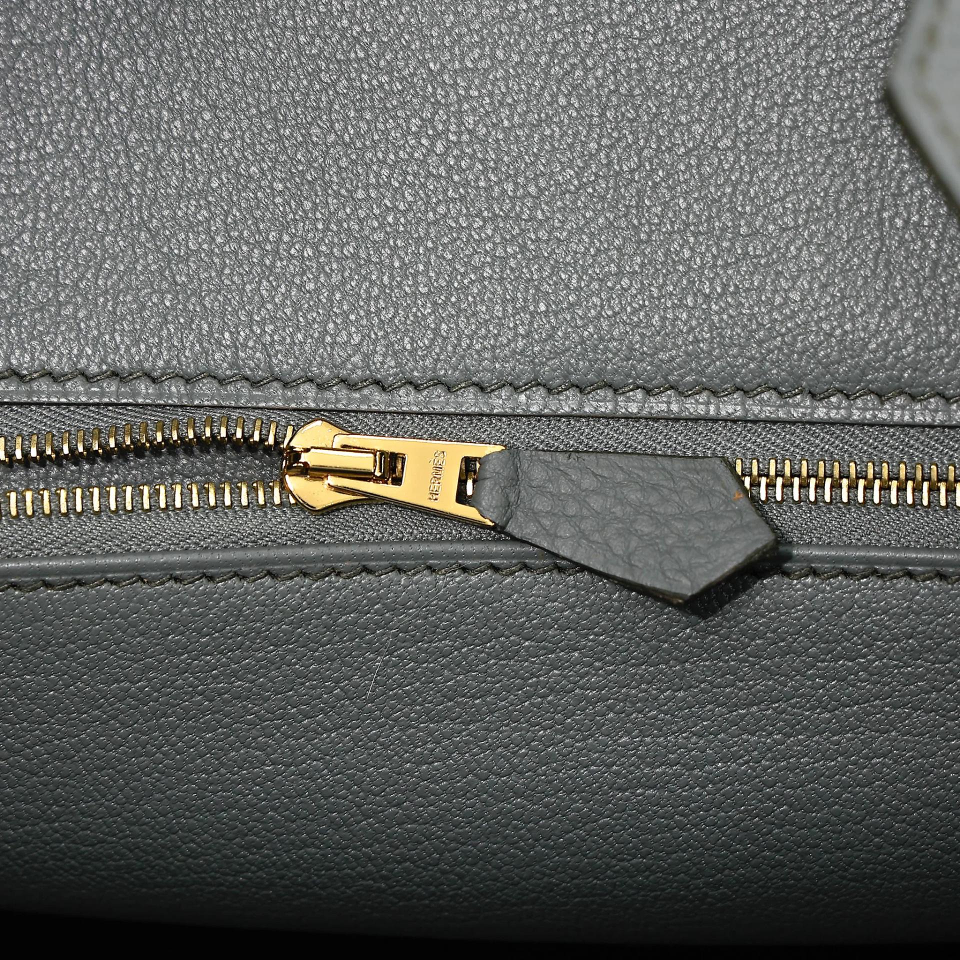 Very Good ( Rank A) HERMÈS Birkin 30 Vert Amande (63) Togo Gold hardware D (2019) - 15