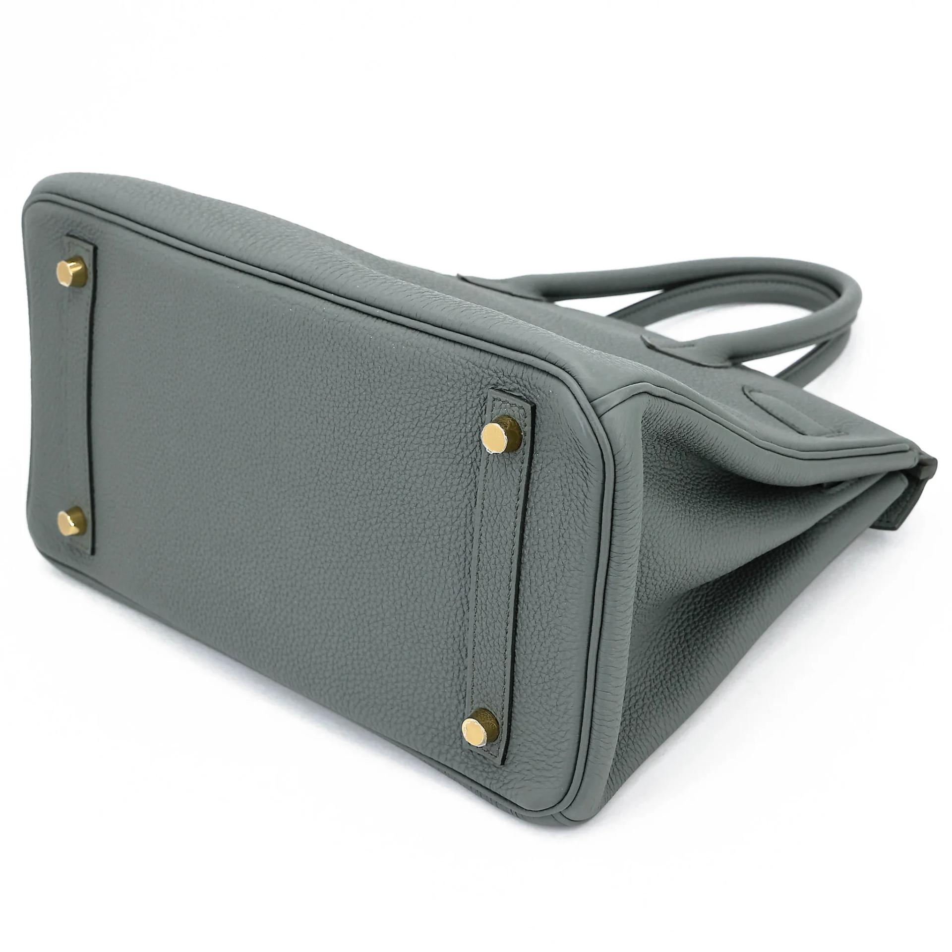 Very Good ( Rank A) HERMÈS Birkin 30 Vert Amande (63) Togo Gold hardware D (2019) - 6