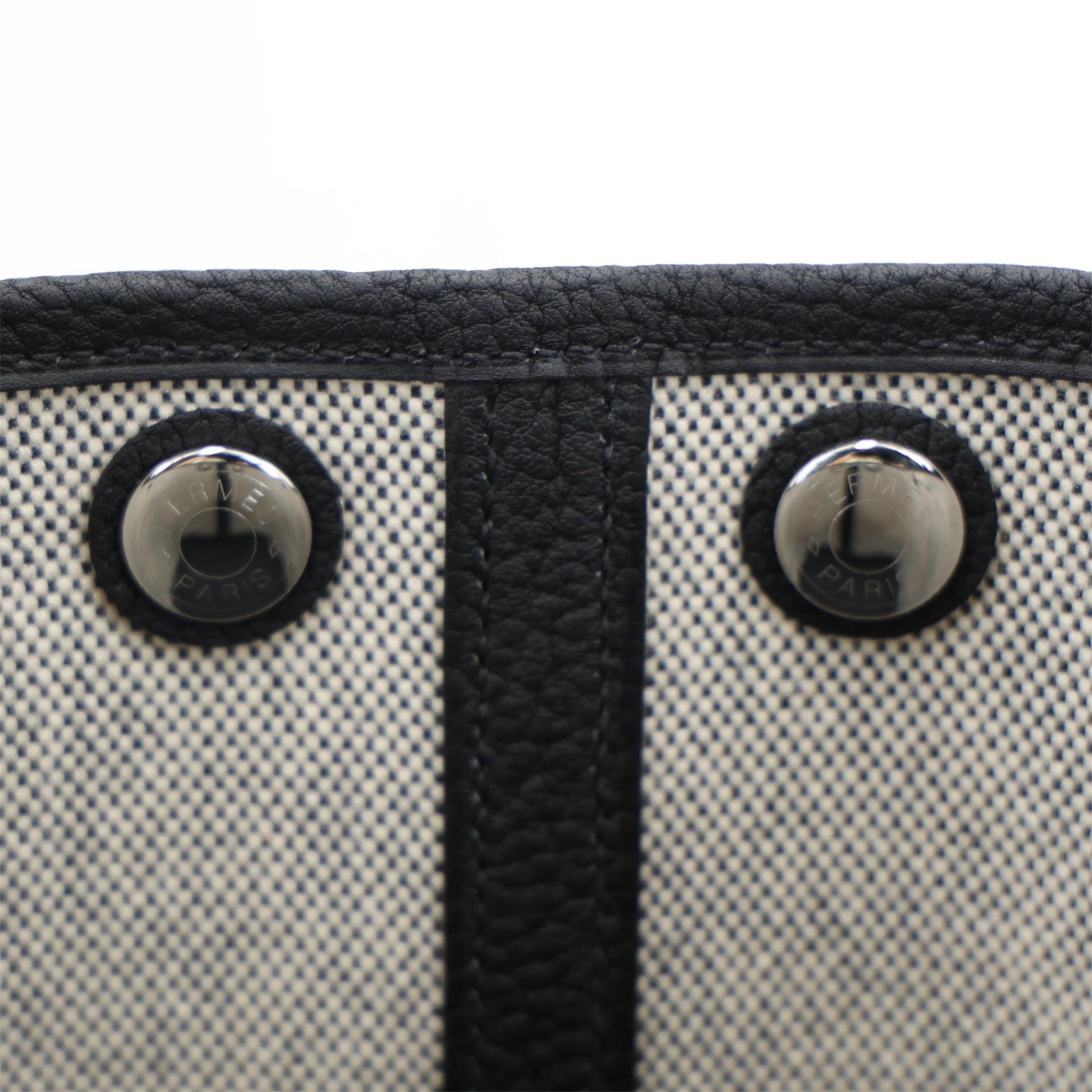 Brand New ( Rank N ) HERMÈS Neo Garden Party 23 Black Ecru Negonda Palladium hardware G (2026) - 13