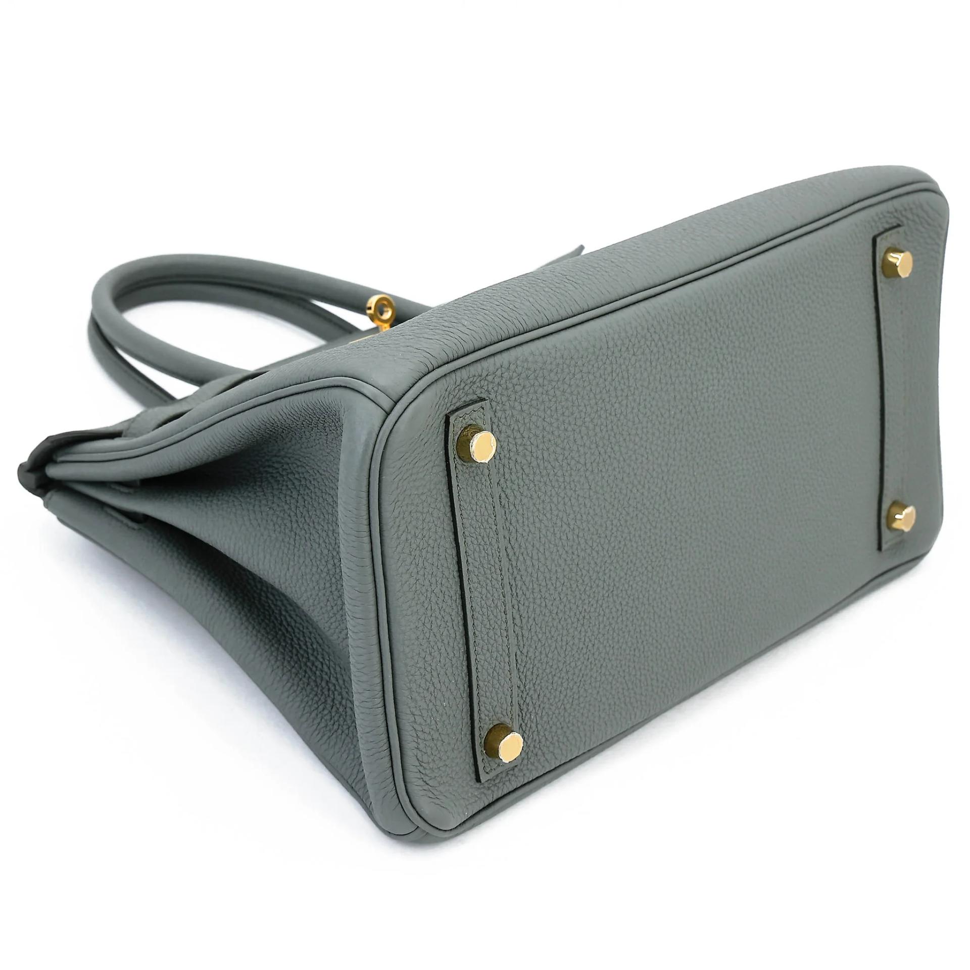 Very Good ( Rank A) HERMÈS Birkin 30 Vert Amande (63) Togo Gold hardware D (2019) - 5