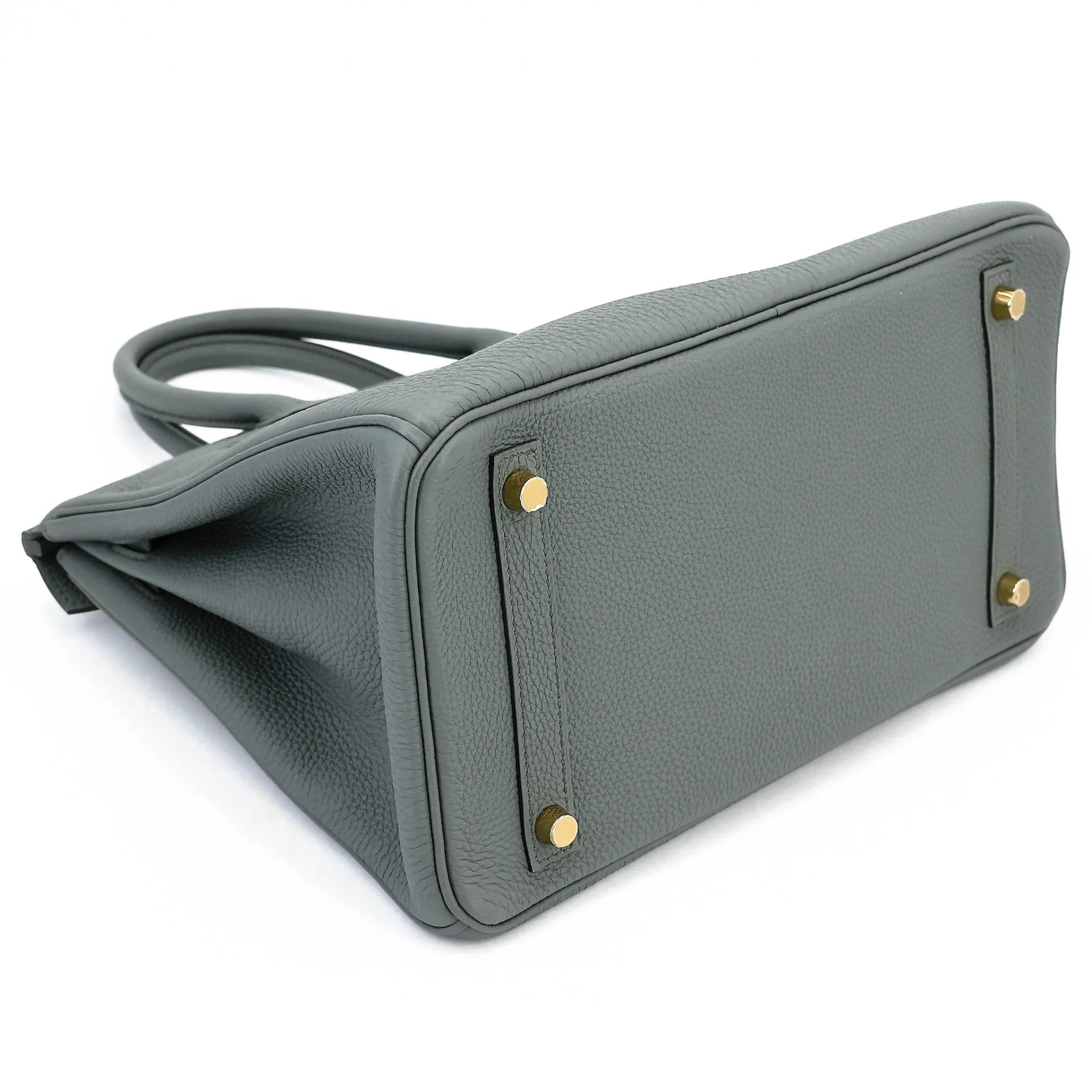 Very Good ( Rank A) HERMÈS Birkin 30 Vert Amande (63) Togo Gold hardware D (2019) - 7