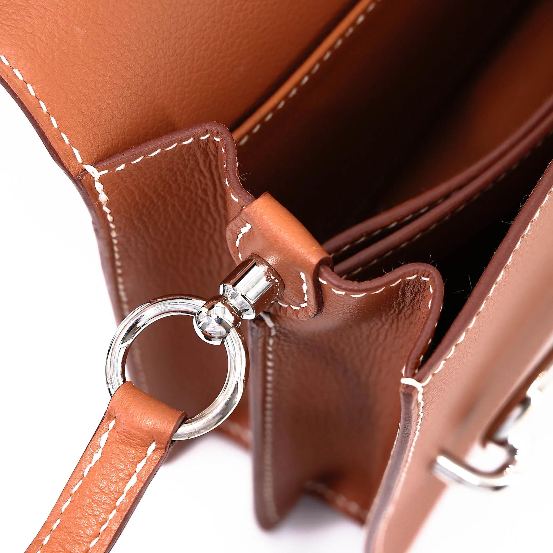 Unused ( Rank NS ) HERMÈS Roulis Mini Gold (37) Evercolor Palladium hardware W (2024) - 12
