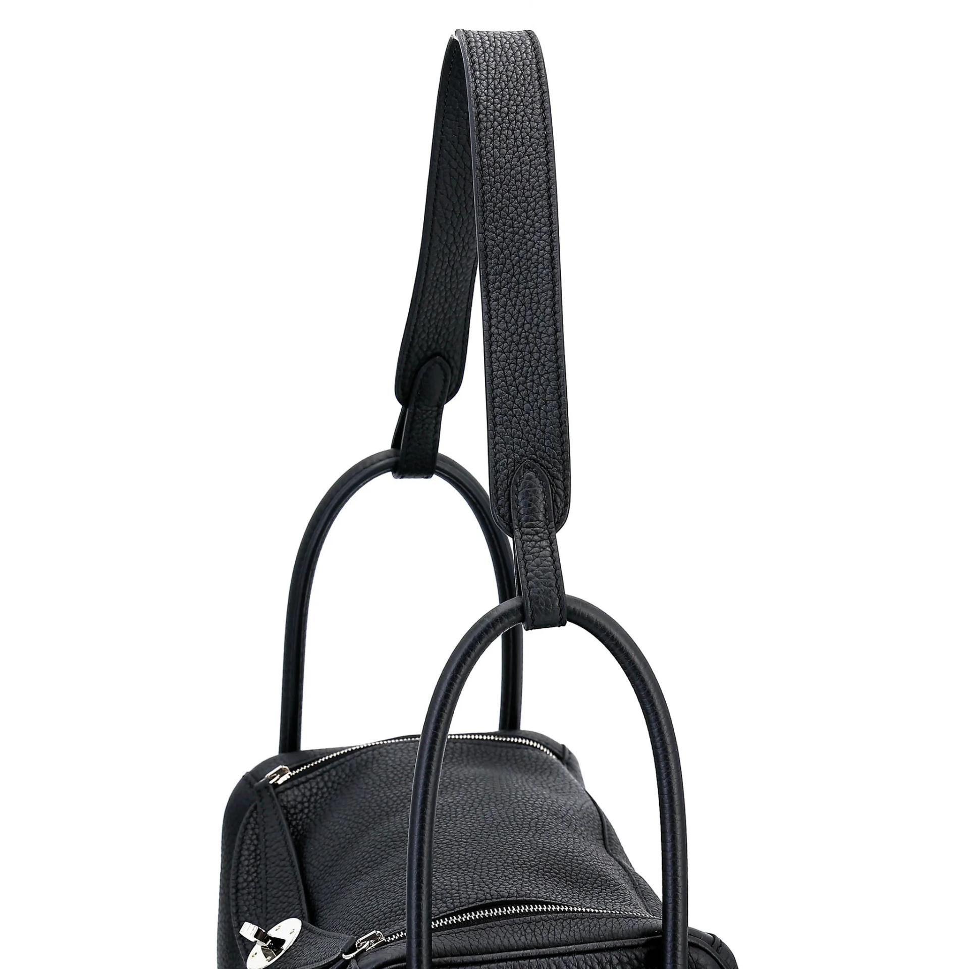 Excellent ( Rank SA ) HERMÈS Lindy 26 Noir (89) Clemence Palladium hardware Z (2021) - 3