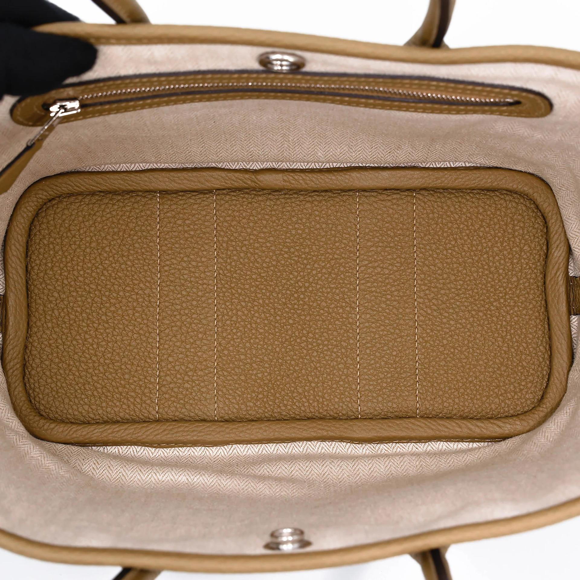 Brand New ( Rank N ) HERMÈS Neo Garden Party 23 Dune (2D) Negonda Palladium hardware G (2026) - 16
