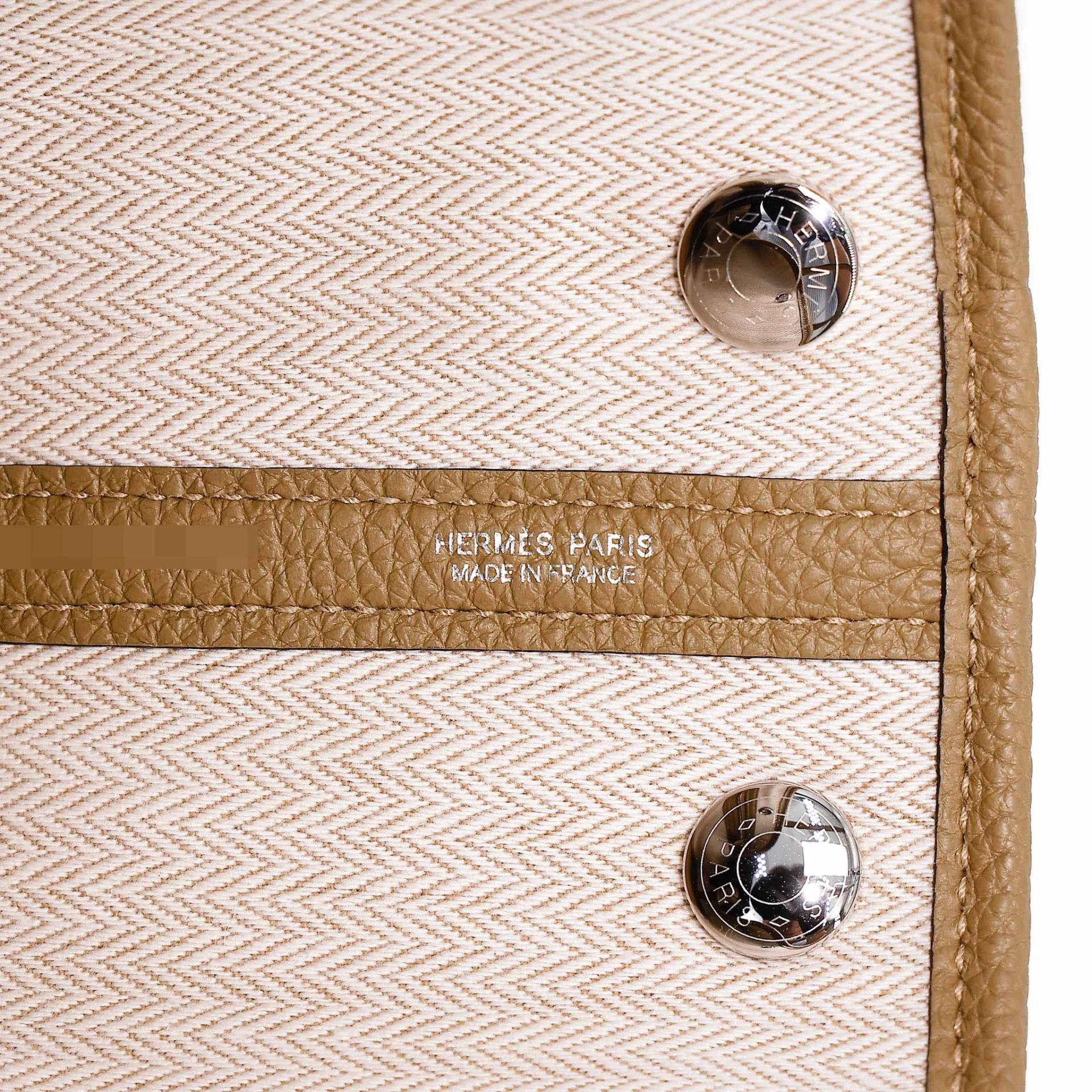 Brand New ( Rank N ) HERMÈS Neo Garden Party 23 Dune (2D) Negonda Palladium hardware G (2026) - 12