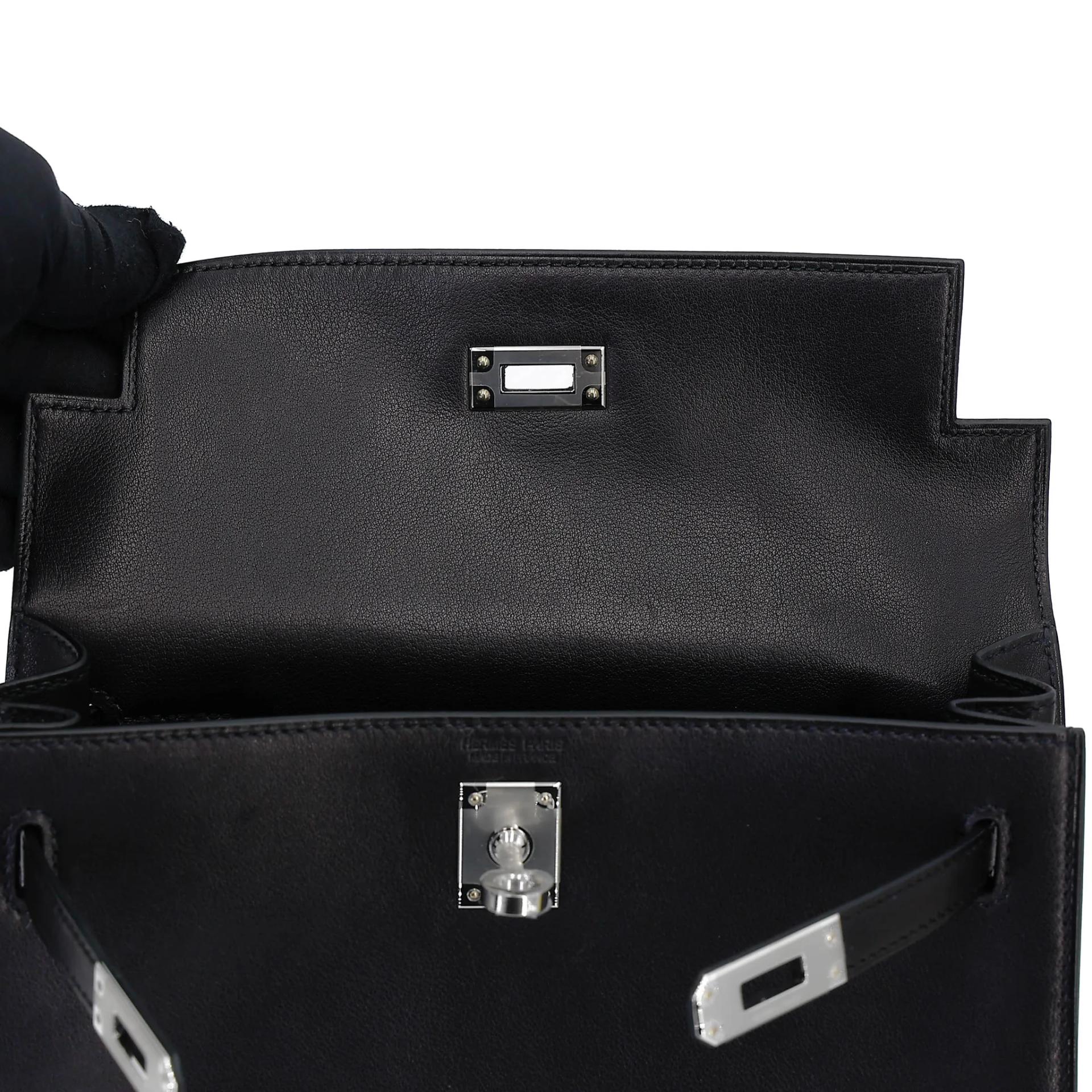 Brand New ( Rank N ) HERMÈS Kelly Danse Noir (89) Volupto calfskin Palladium hardware G (2026) - 11