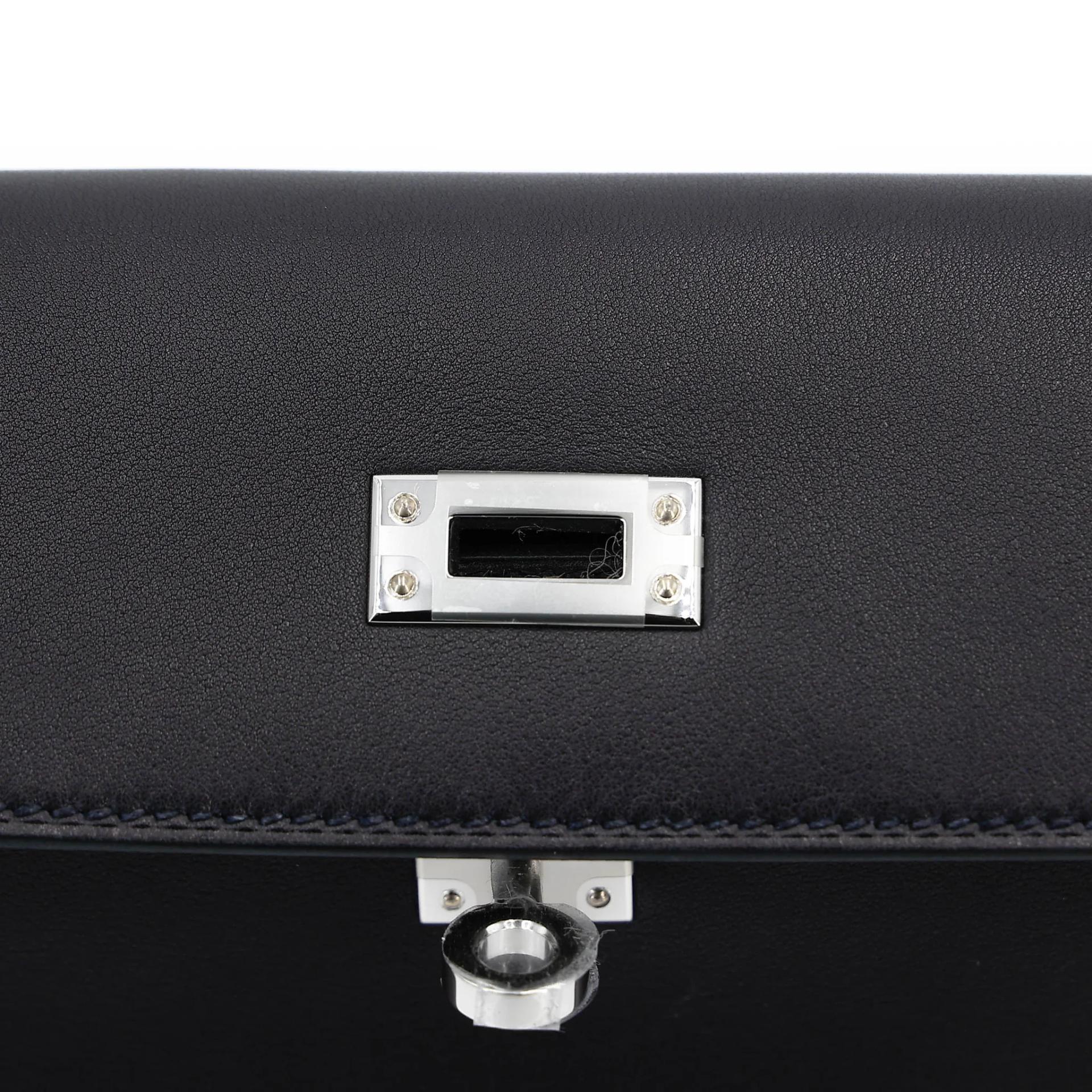 Brand New ( Rank N ) HERMÈS Kelly Danse Noir (89) Volupto calfskin Palladium hardware G (2026) - 9