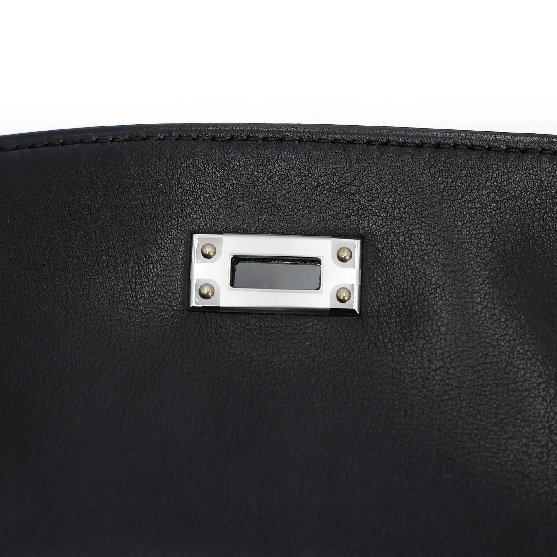 Brand New ( Rank N ) HERMÈS Kelly Danse Noir (89) Volupto calfskin Palladium hardware G (2026) - 10
