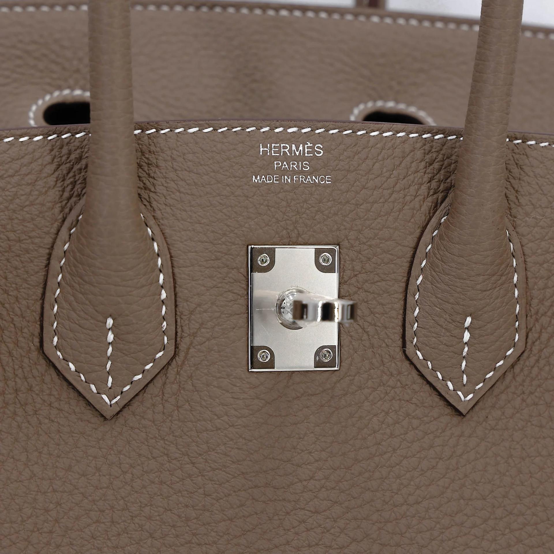 Brand New ( Rank N ) HERMÈS Birkin 25 Etoupe (18) Togo Palladium hardware K (2025) - 11