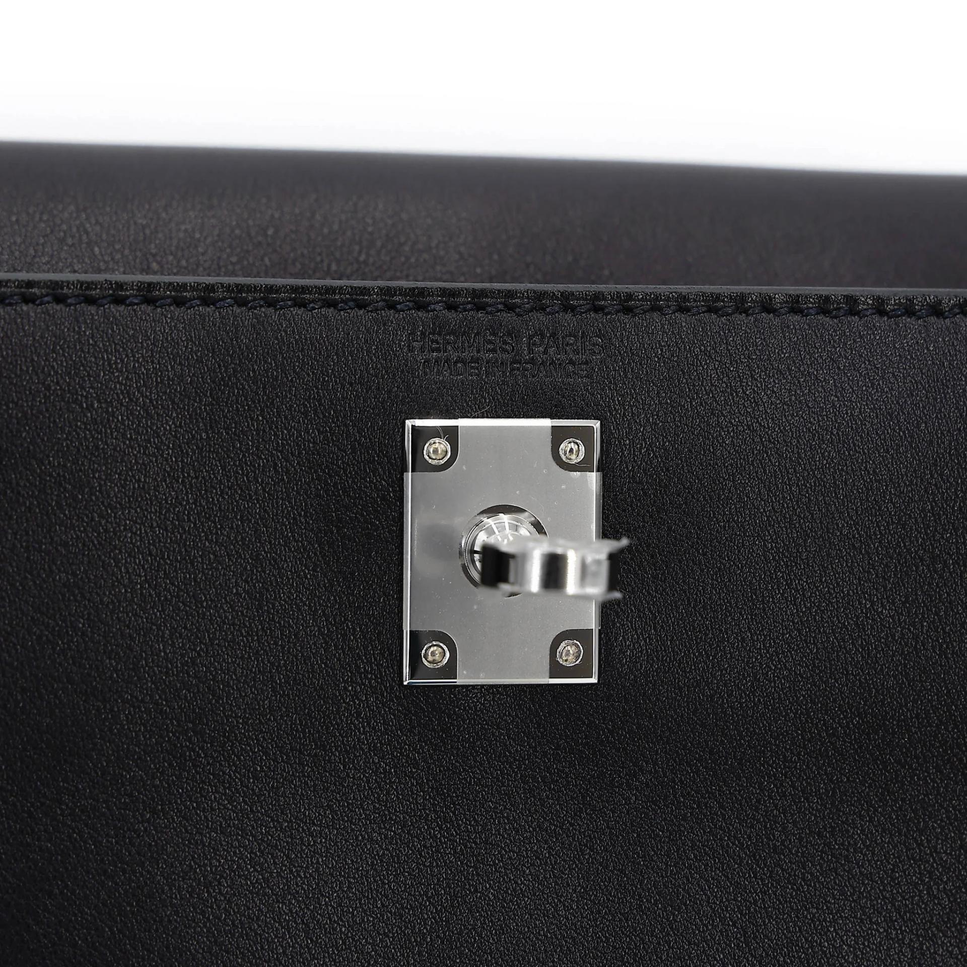 Brand New ( Rank N ) HERMÈS Kelly Danse Noir (89) Volupto calfskin Palladium hardware G (2026) - 12