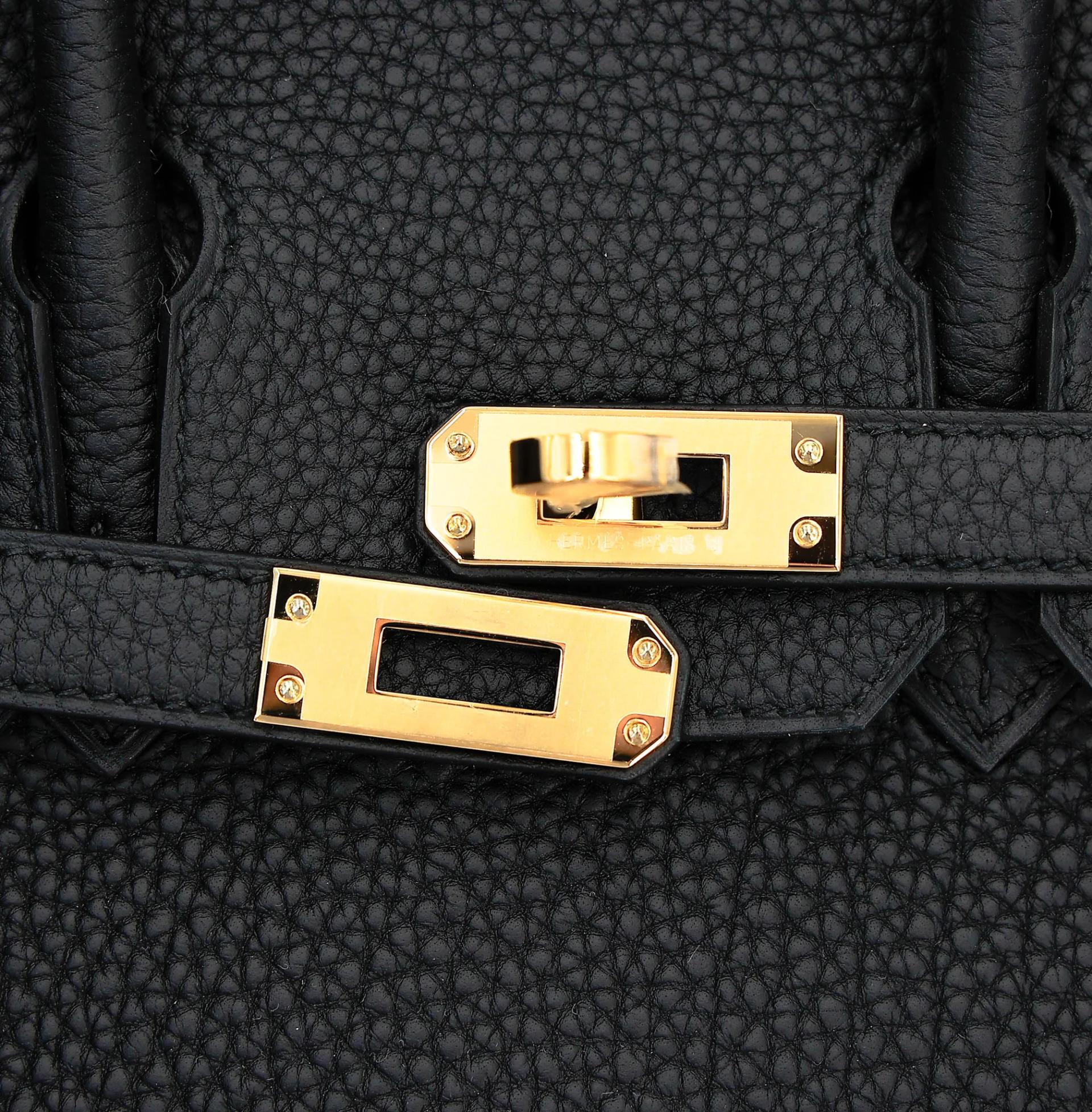 Brand New ( Rank N ) HERMÈS Birkin 25 Noir (89) Togo Gold hardware K (2025) - 8