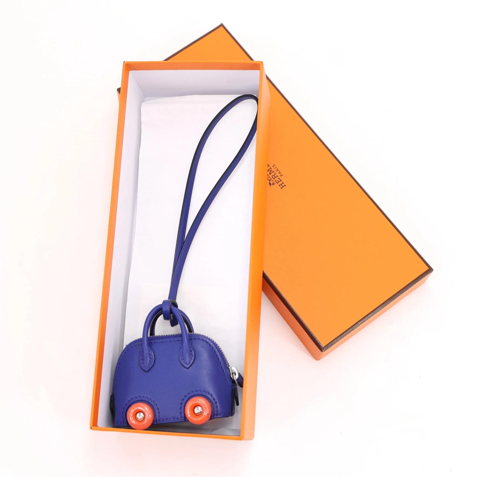 Unused ( Rank NS ) HERMÈS Bolide On Wheels Bleu Electrique (7T) Orange (93) Tadelakt Palladium hardware W (2024) - 3
