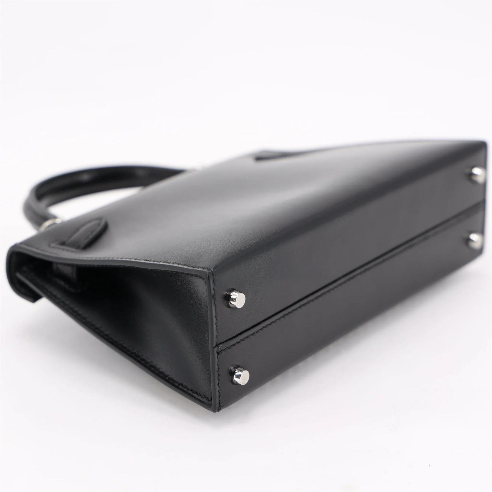 Unused ( Rank NS ) HERMÈS Limited Edition Mini Kelly II Cloute Noir (89) Box-calf Palladium hardware W (2024) - 6