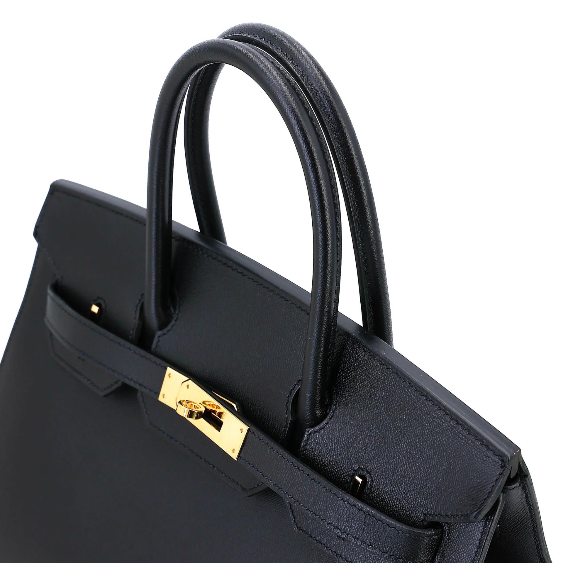 Very Good ( Rank A) HERMÈS Birkin 30 Sellier Noir (89) Madame Gold hardware D (2019) - 3