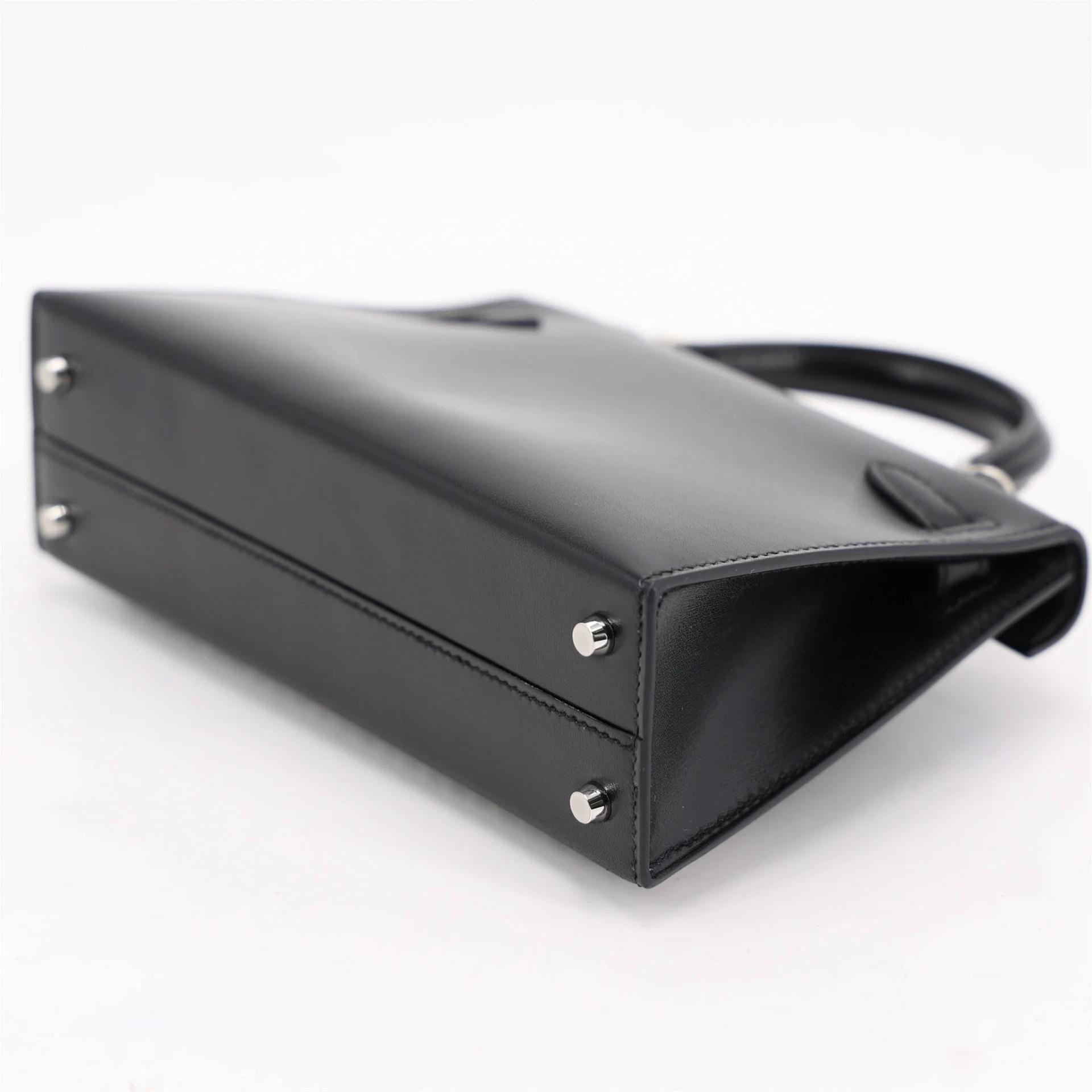 Unused ( Rank NS ) HERMÈS Limited Edition Mini Kelly II Cloute Noir (89) Box-calf Palladium hardware W (2024) - 7