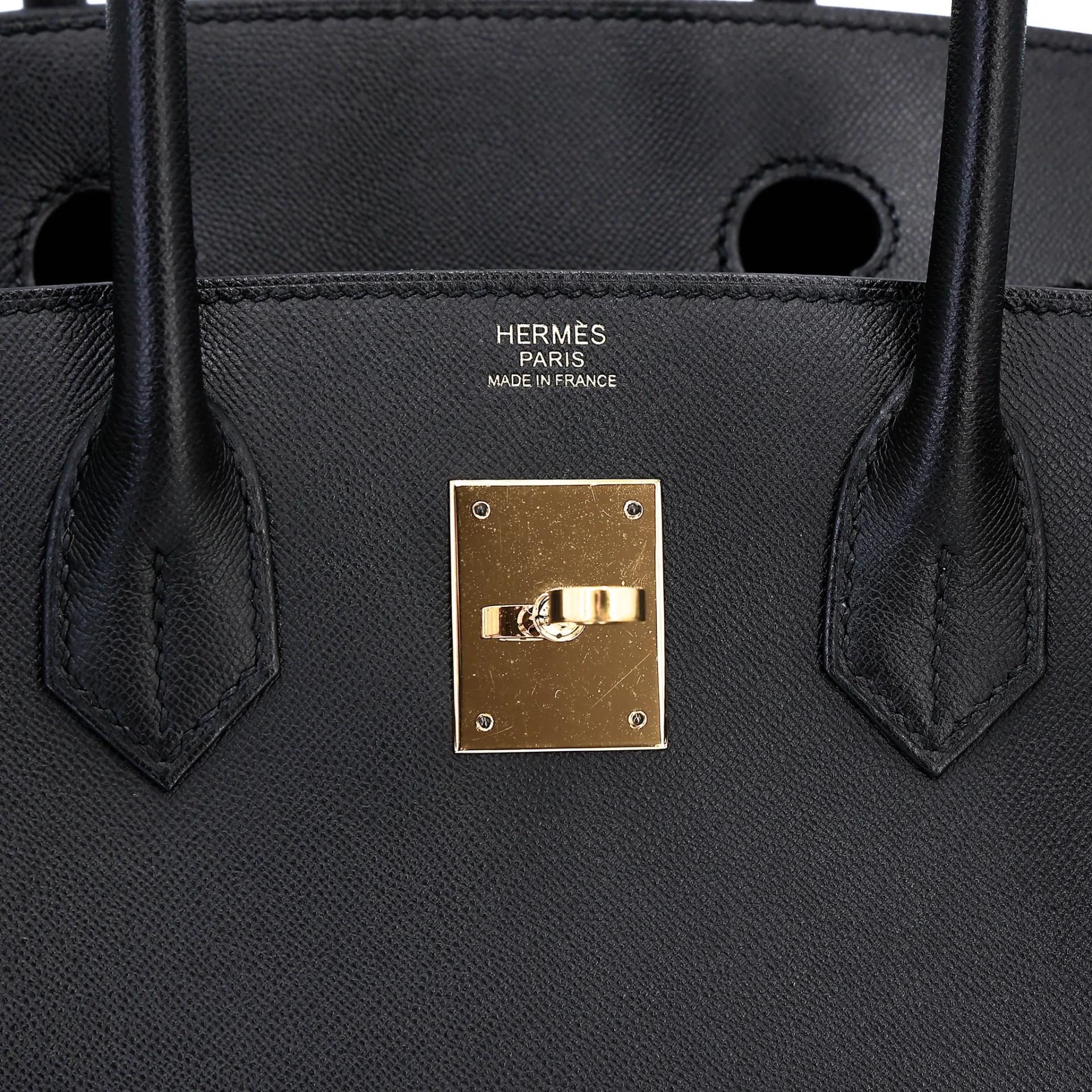 Very Good ( Rank A) HERMÈS Birkin 30 Sellier Noir (89) Madame Gold hardware D (2019) - 22