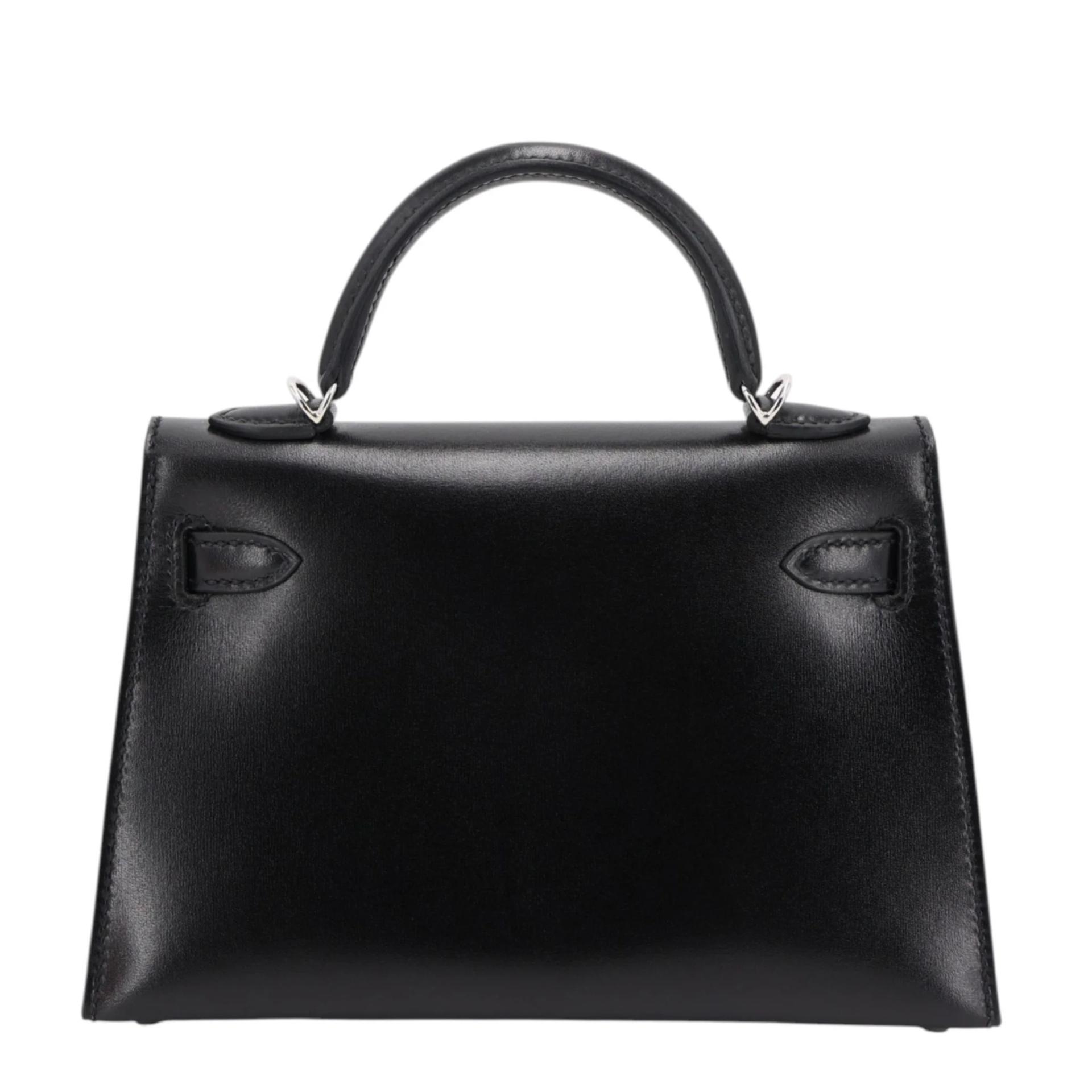 Unused ( Rank NS ) HERMÈS Limited Edition Mini Kelly II Cloute Noir (89) Box-calf Palladium hardware W (2024) - 2