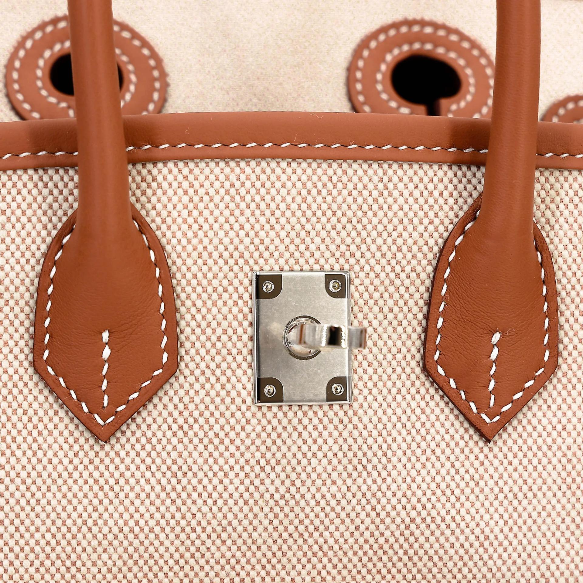 Brand New ( Rank N ) HERMÈS Limited Edition Birkin Cargo 25 Gold (37) Toile H canvas Swift Palladium hardware G (2026) - 16