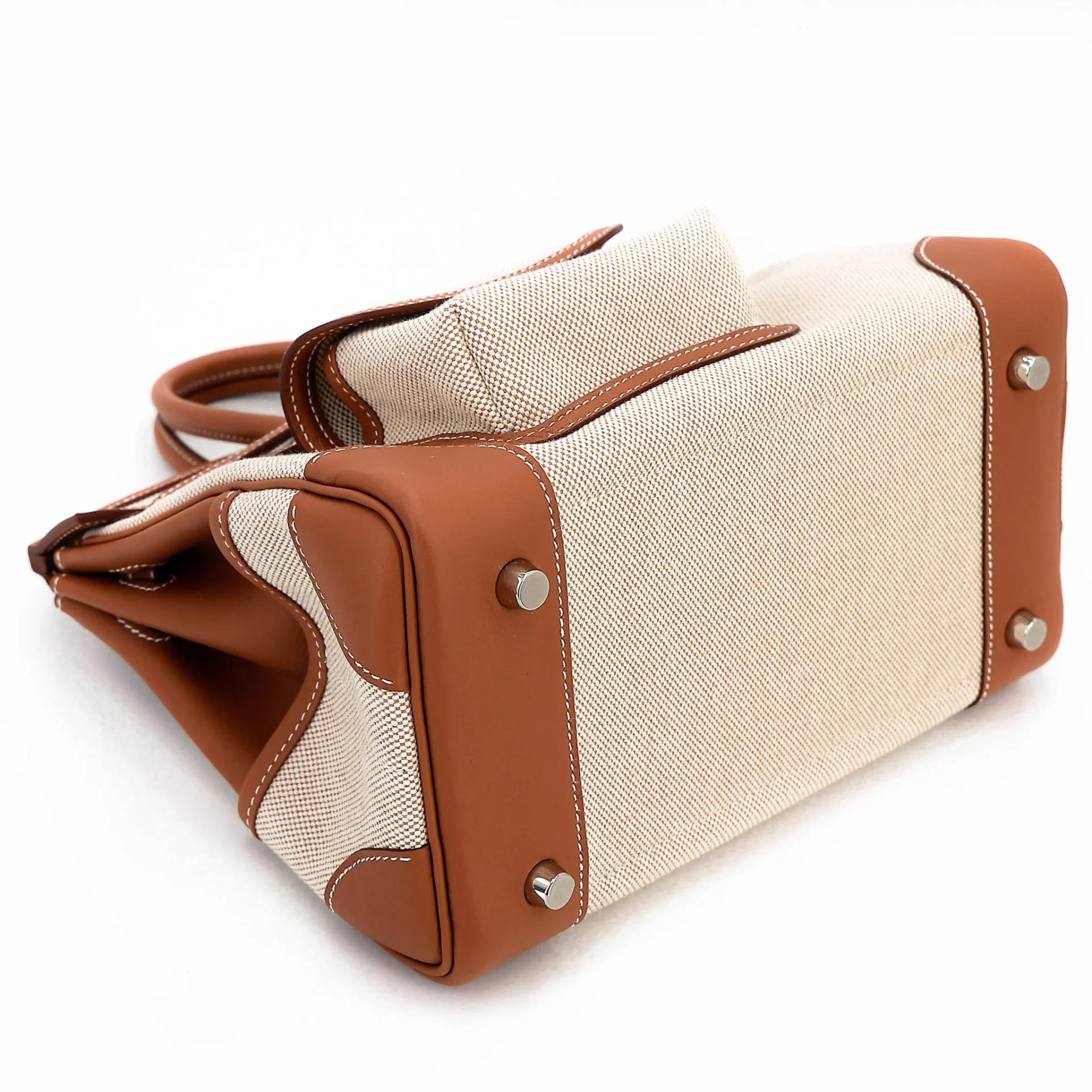 Brand New ( Rank N ) HERMÈS Limited Edition Birkin Cargo 25 Gold (37) Toile H canvas Swift Palladium hardware G (2026) - 5