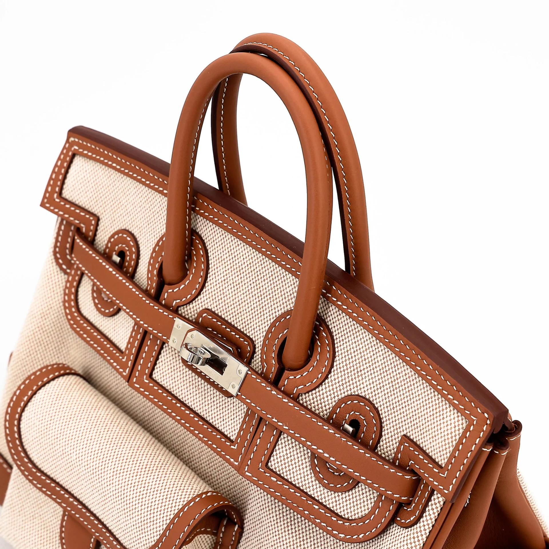 Brand New ( Rank N ) HERMÈS Limited Edition Birkin Cargo 25 Gold (37) Toile H canvas Swift Palladium hardware G (2026) - 3