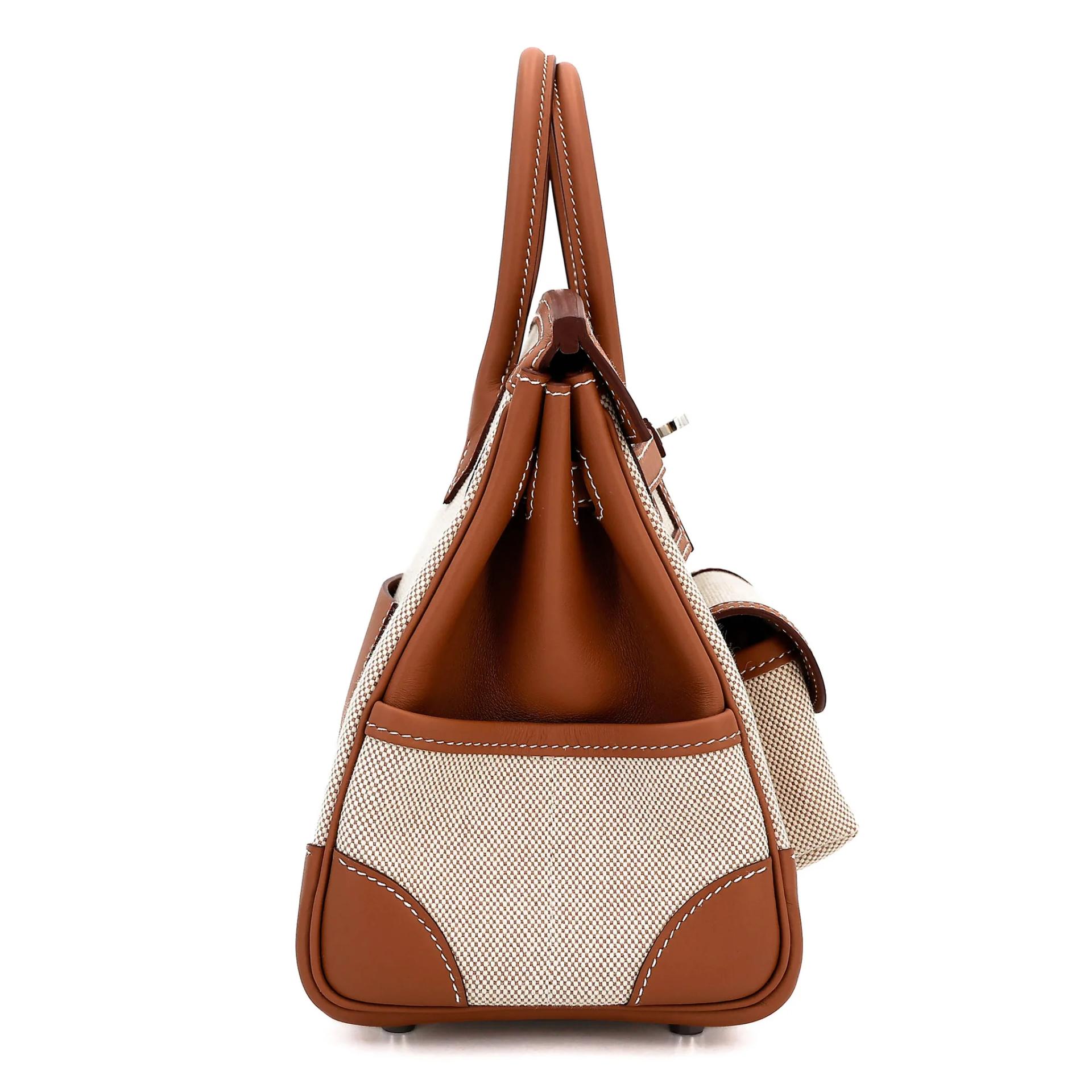 Brand New ( Rank N ) HERMÈS Limited Edition Birkin Cargo 25 Gold (37) Toile H canvas Swift Palladium hardware G (2026) - 8