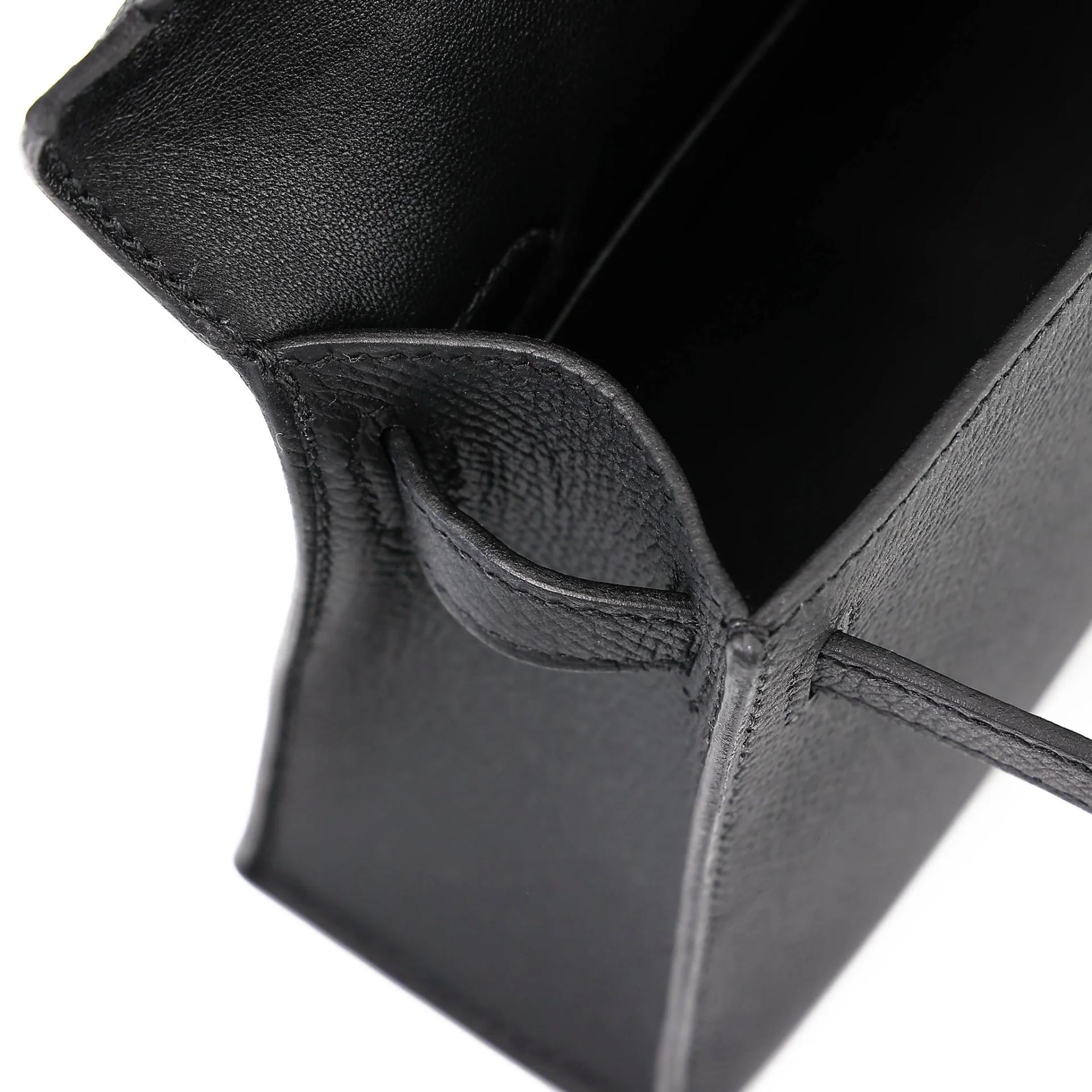 Brand New ( Rank N ) HERMÈS Mini Kelly II Noir (89) Epsom Palladium hardware G (2026) - 16