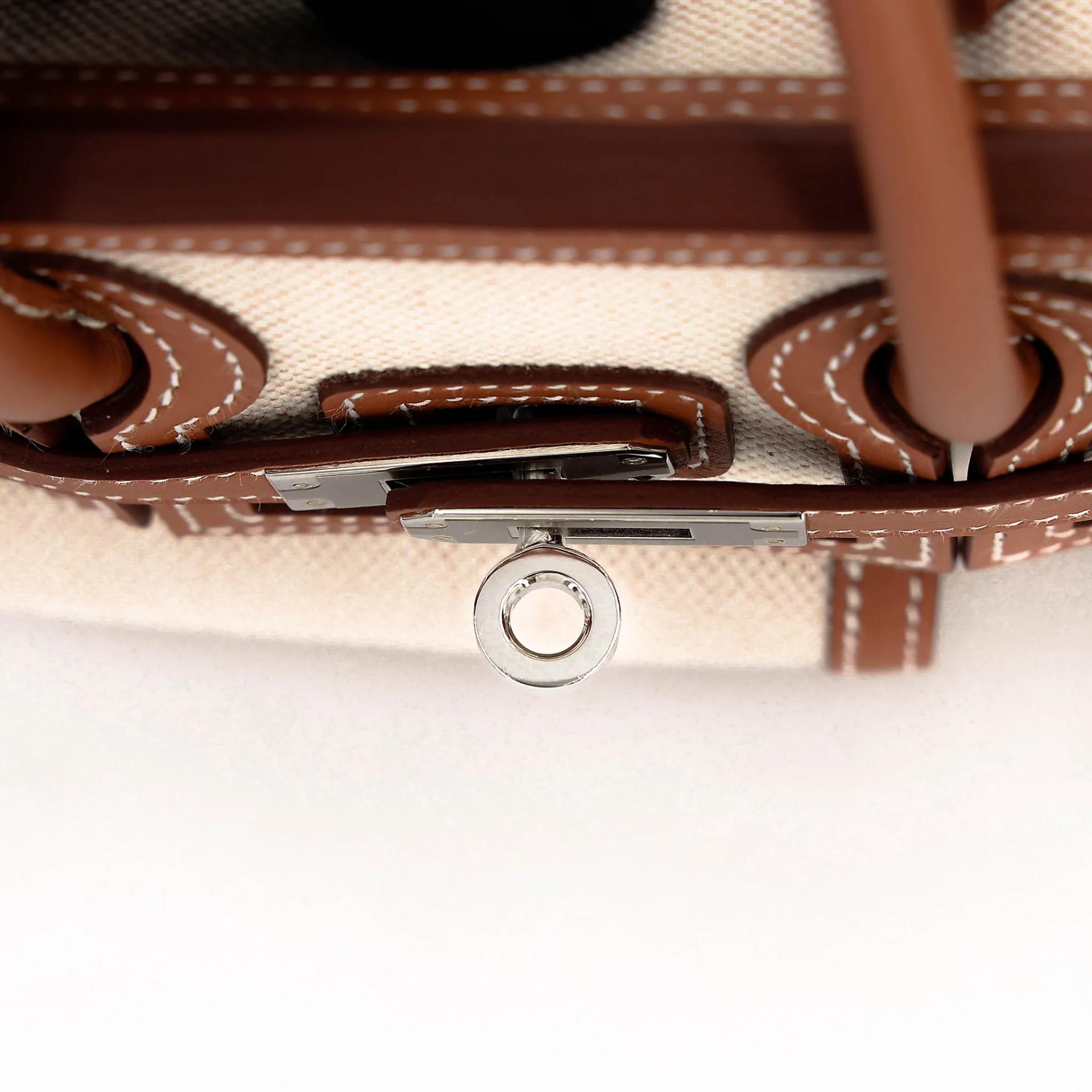 Brand New ( Rank N ) HERMÈS Limited Edition Birkin Cargo 25 Gold (37) Toile H canvas Swift Palladium hardware G (2026) - 14