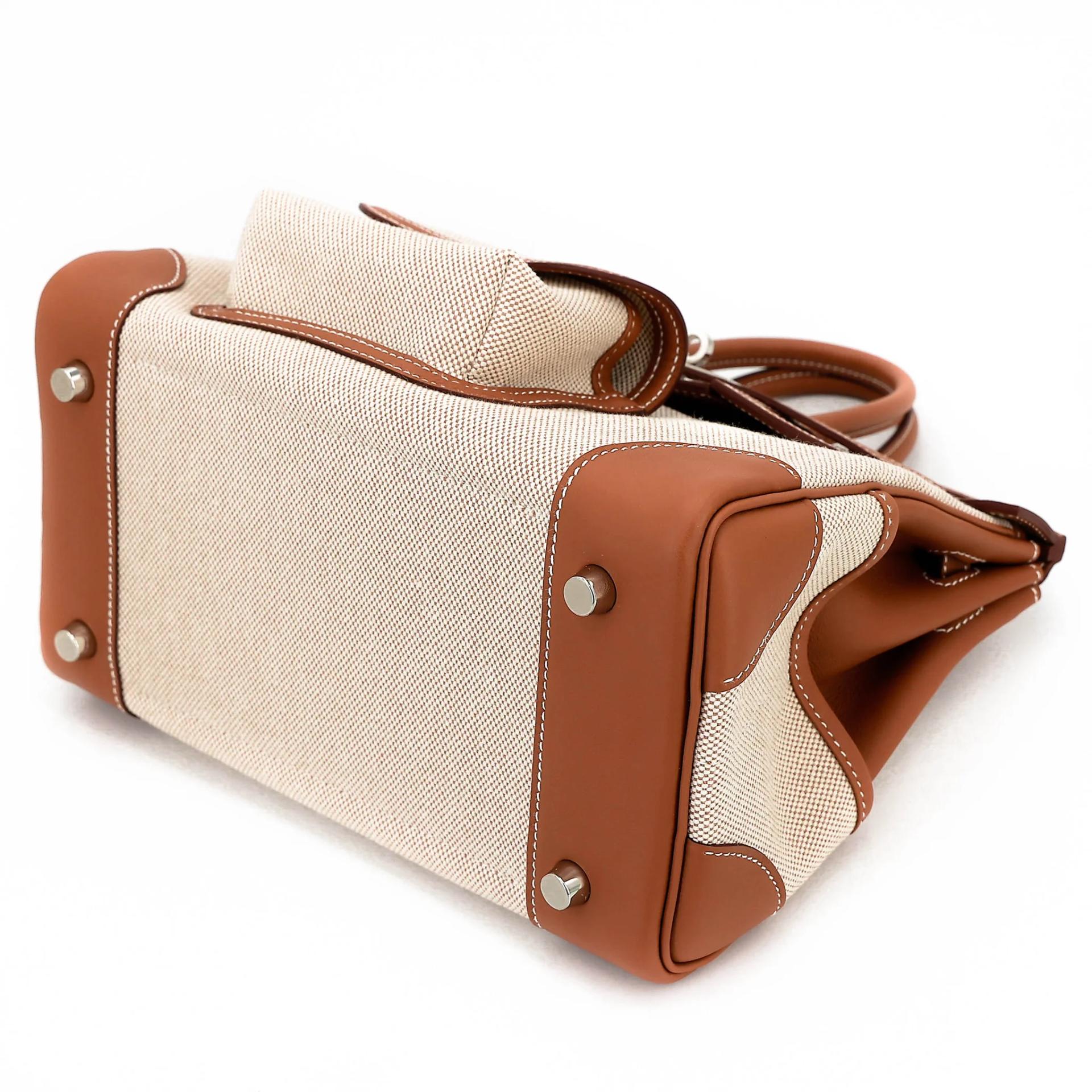 Brand New ( Rank N ) HERMÈS Limited Edition Birkin Cargo 25 Gold (37) Toile H canvas Swift Palladium hardware G (2026) - 4