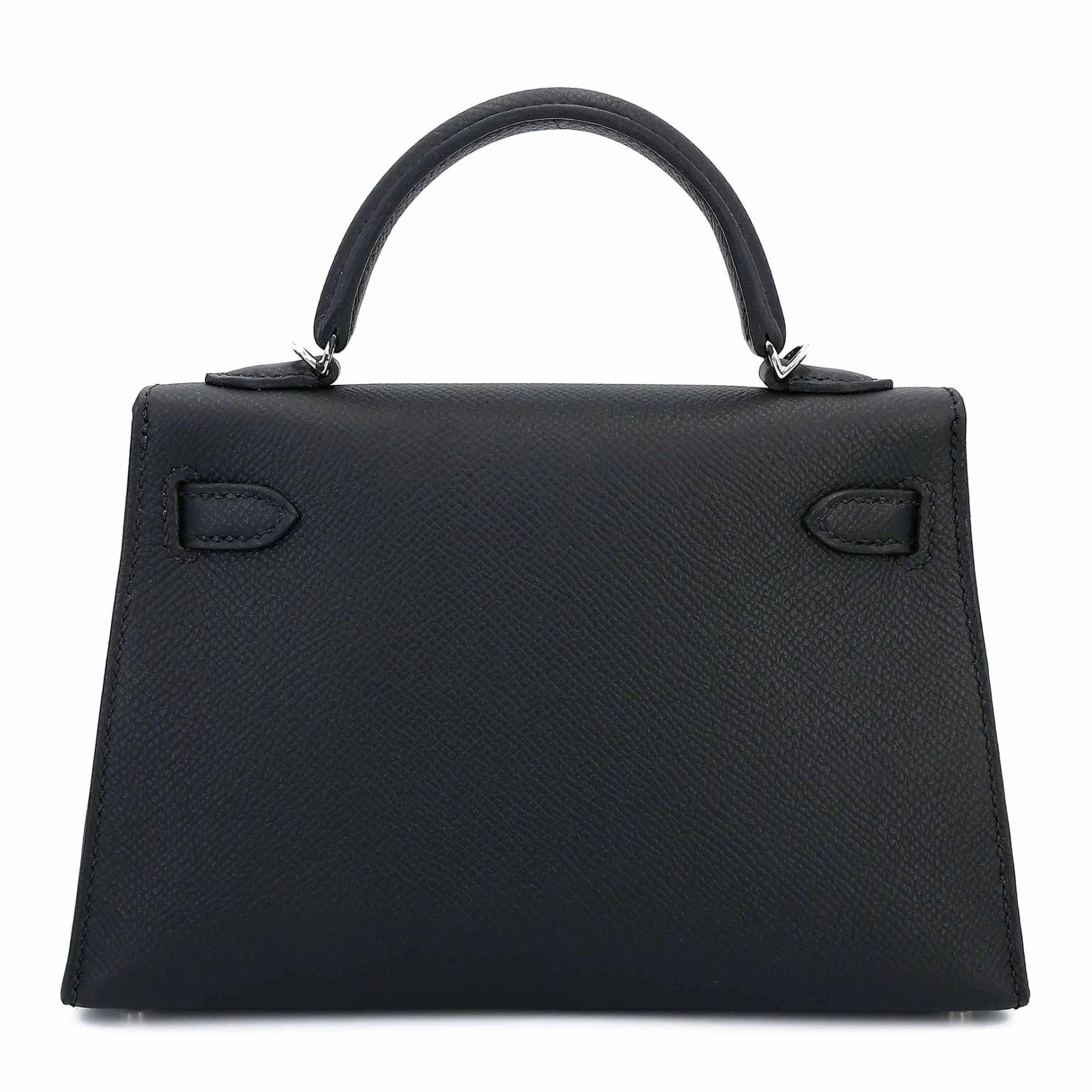 Brand New ( Rank N ) HERMÈS Mini Kelly II Noir (89) Epsom Palladium hardware G (2026) - 2