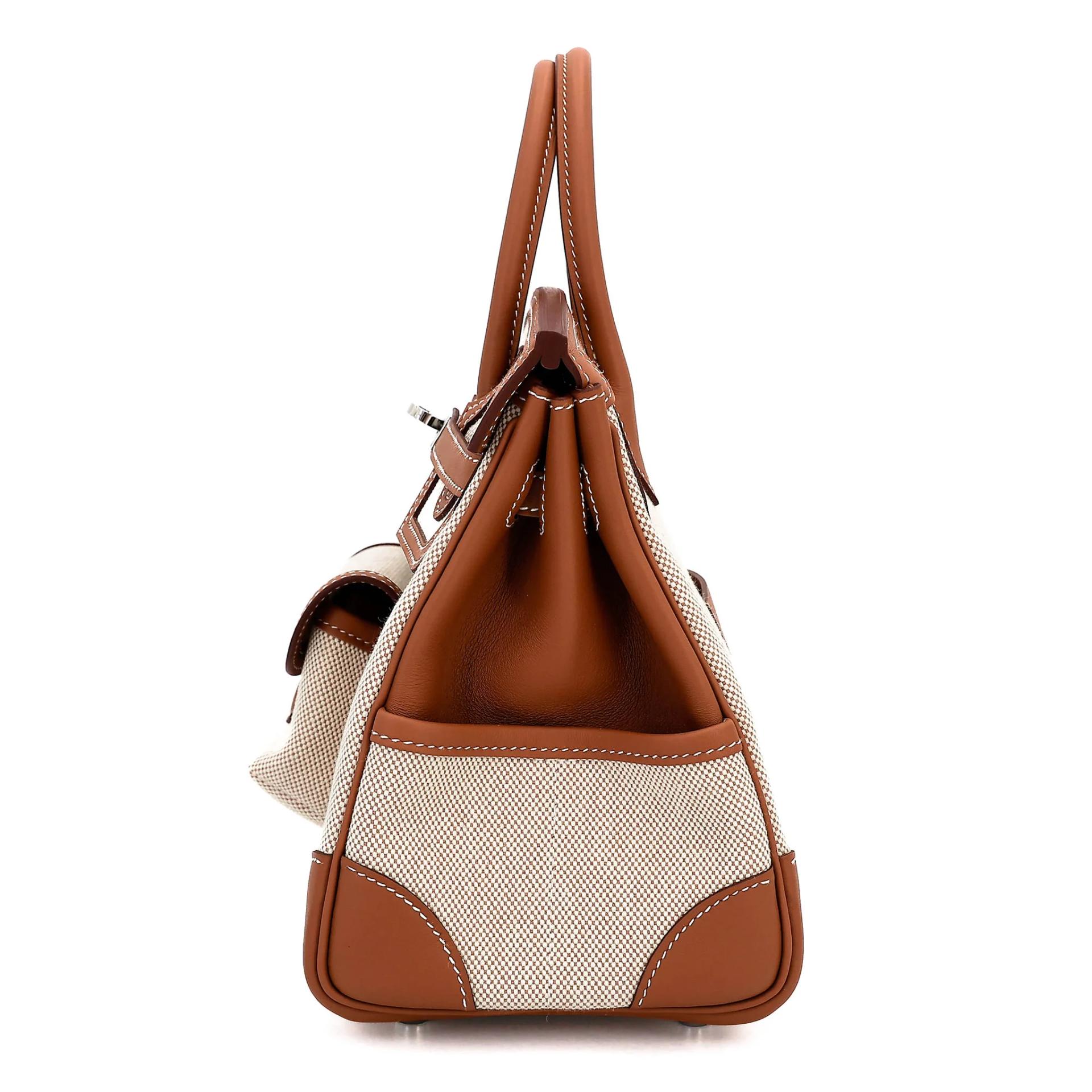 Brand New ( Rank N ) HERMÈS Limited Edition Birkin Cargo 25 Gold (37) Toile H canvas Swift Palladium hardware G (2026) - 9