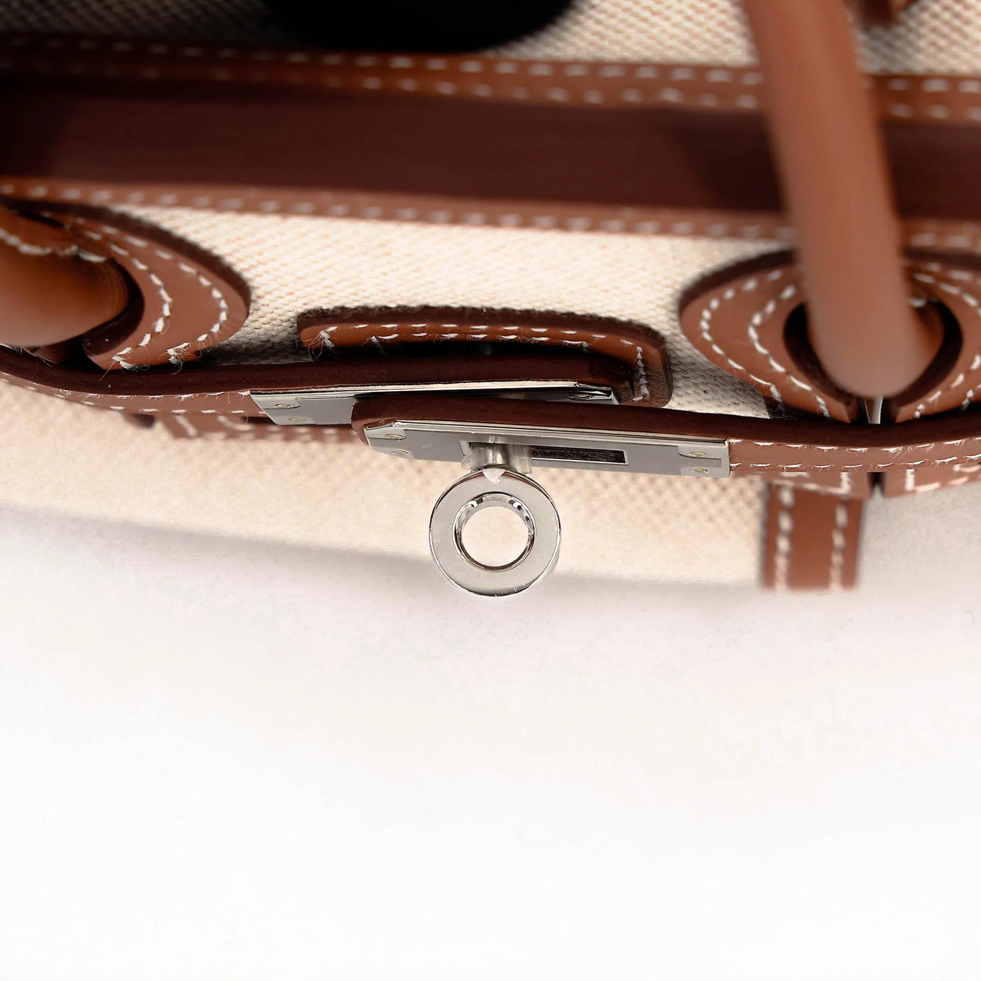 Brand New ( Rank N ) HERMÈS Limited Edition Birkin Cargo 25 Gold (37) Toile H canvas Swift Palladium hardware G (2026) - 15