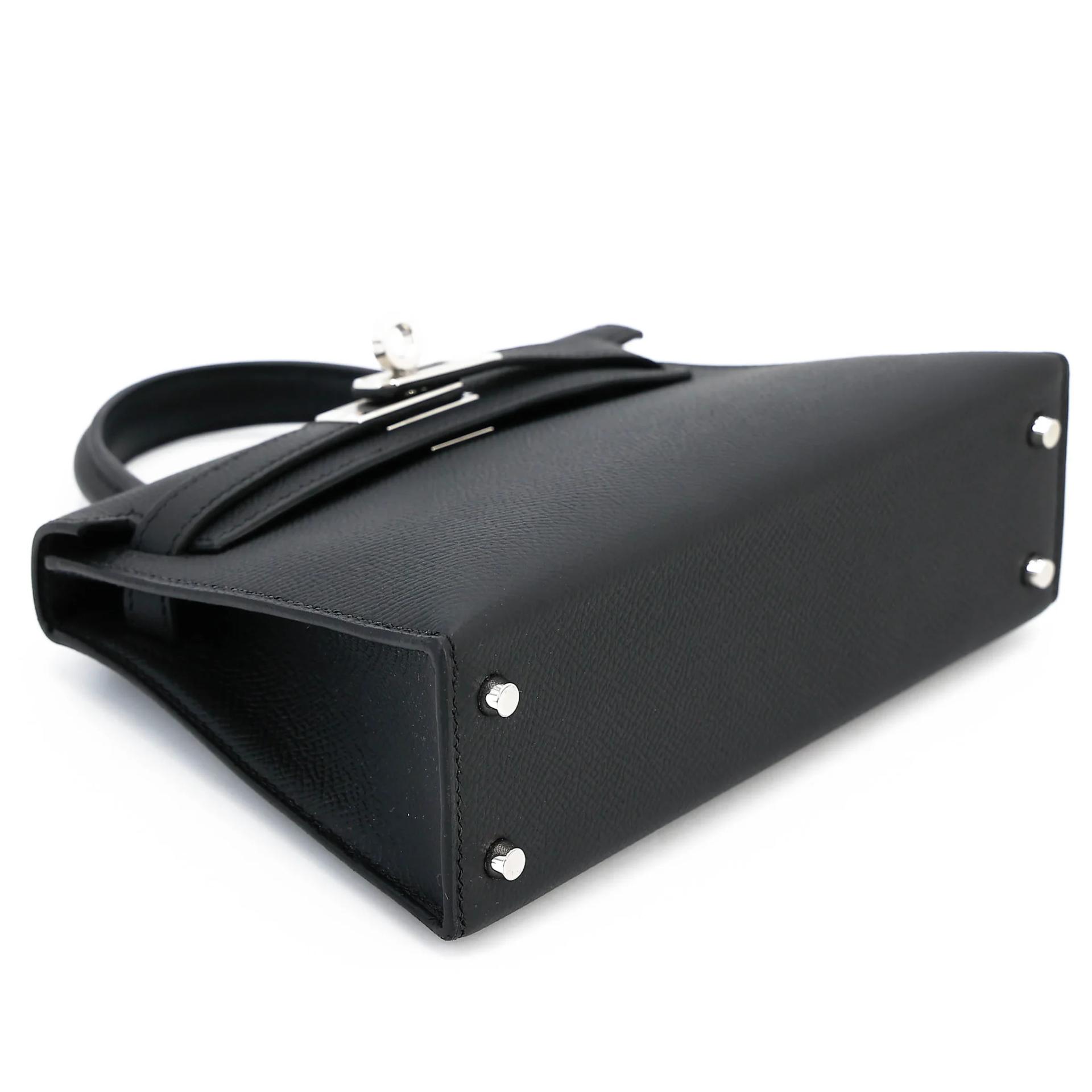 Brand New ( Rank N ) HERMÈS Mini Kelly II Noir (89) Epsom Palladium hardware G (2026) - 5