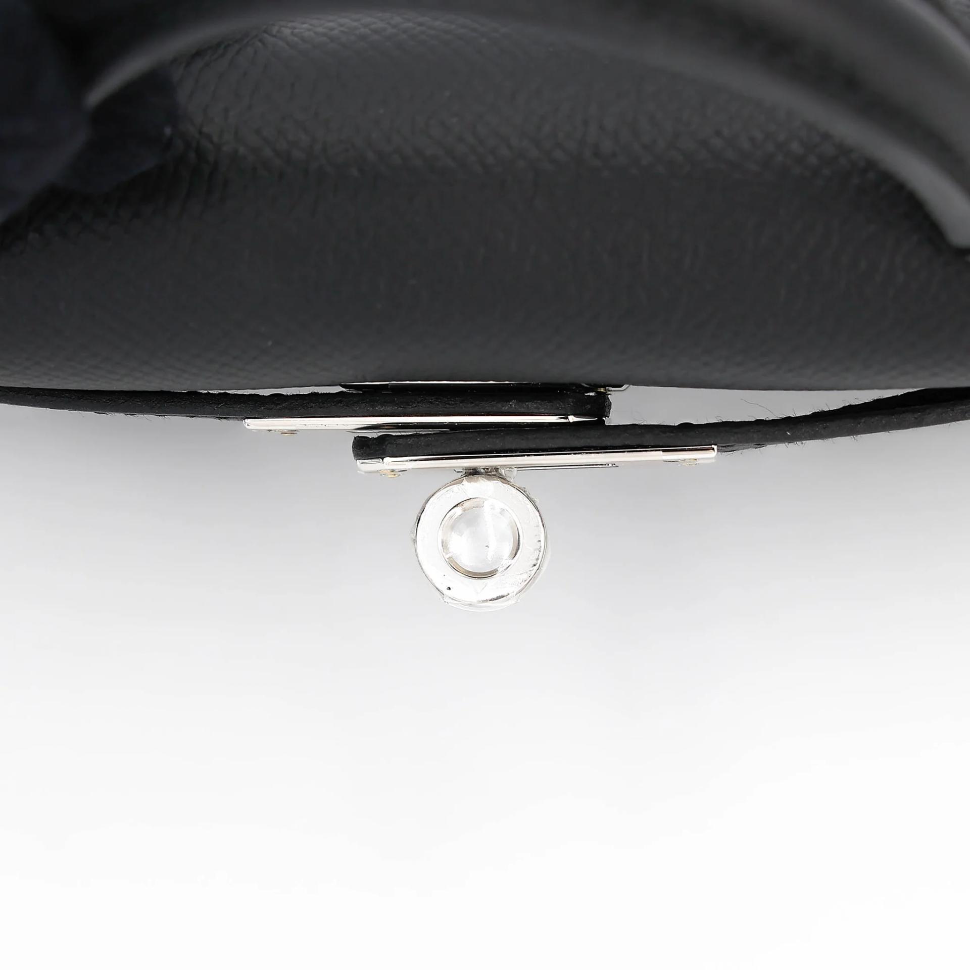 Brand New ( Rank N ) HERMÈS Mini Kelly II Noir (89) Epsom Palladium hardware G (2026) - 9