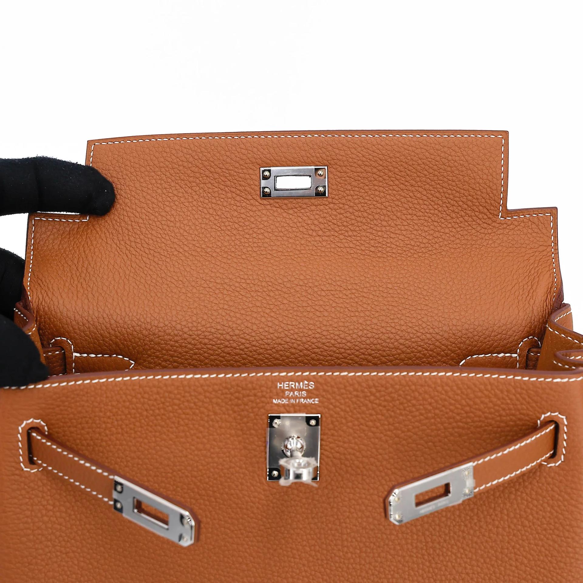 Brand New ( Rank N ) HERMÈS Kelly 25 Gold (37) Togo Palladium hardware G (2026) - 12