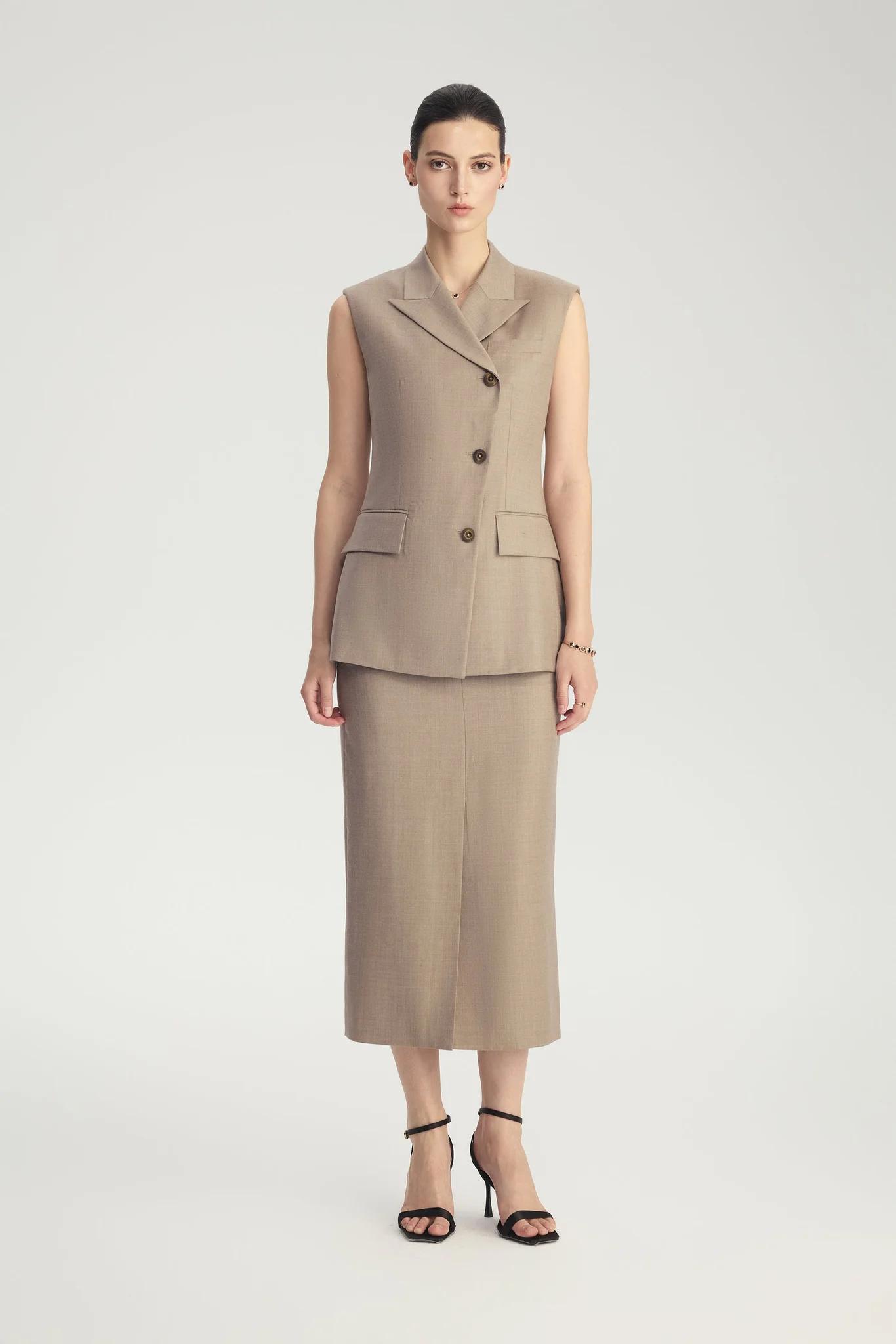 Brand New ( Rank N ) Mira Four Seasons Wool Tailored Skirt (EU 38) - 3