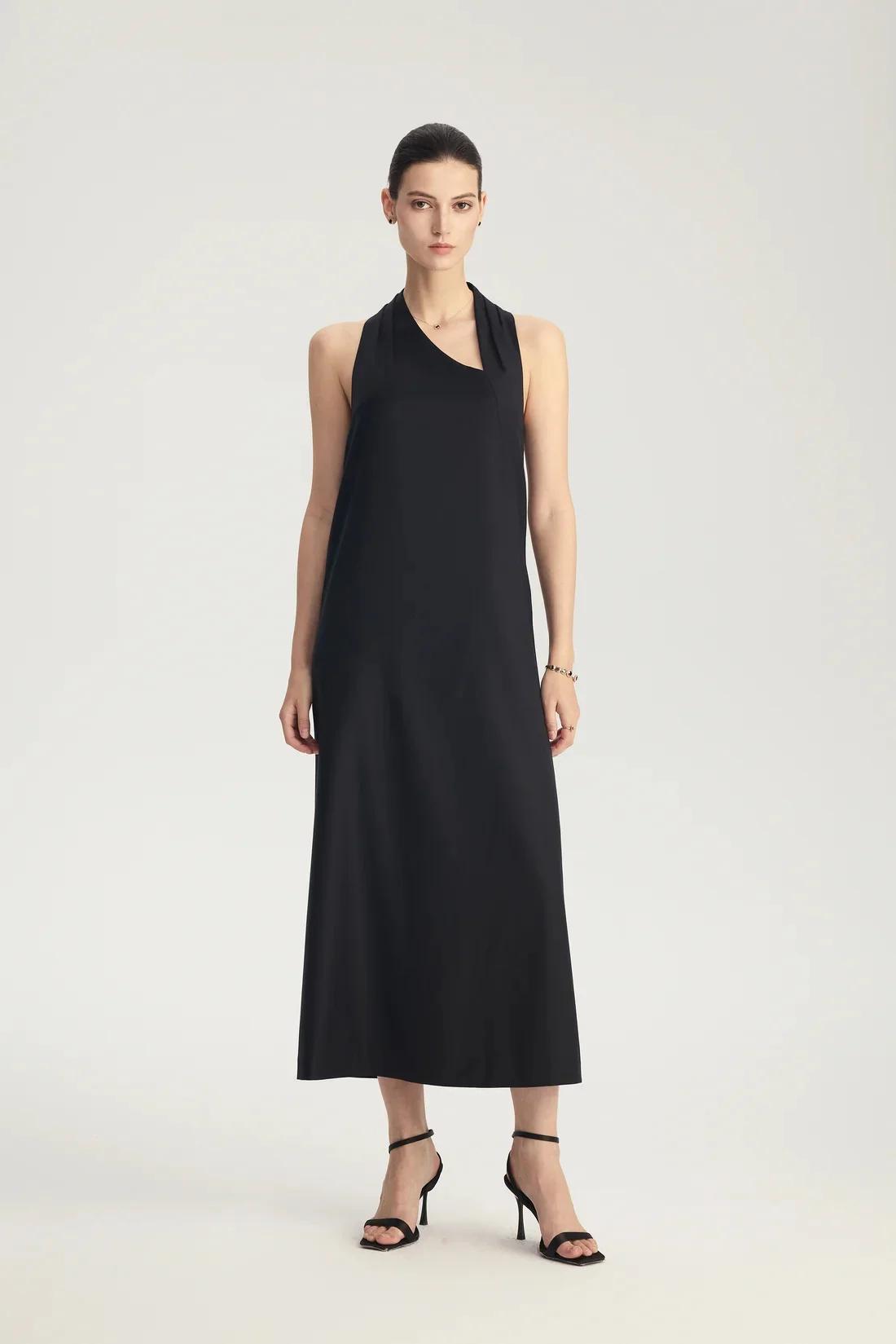 Brand New ( Rank N ) Mira Four Seasons Wool Asymmetric Halter Dress (EU 34) - 2