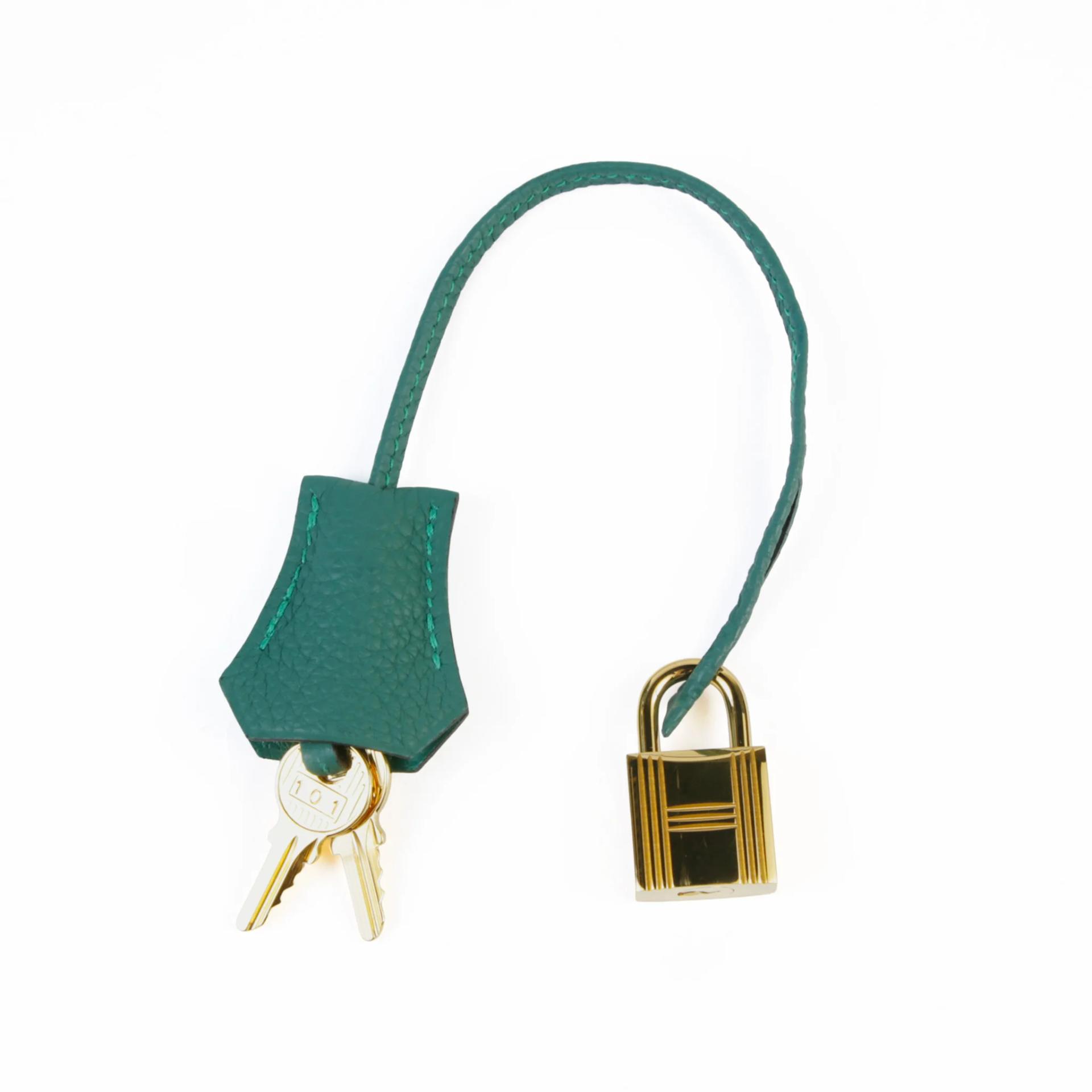 Very Good ( Rank A) HERMÈS Birkin 30 Malachite (Z6) Togo Gold hardware A (2017) - 14