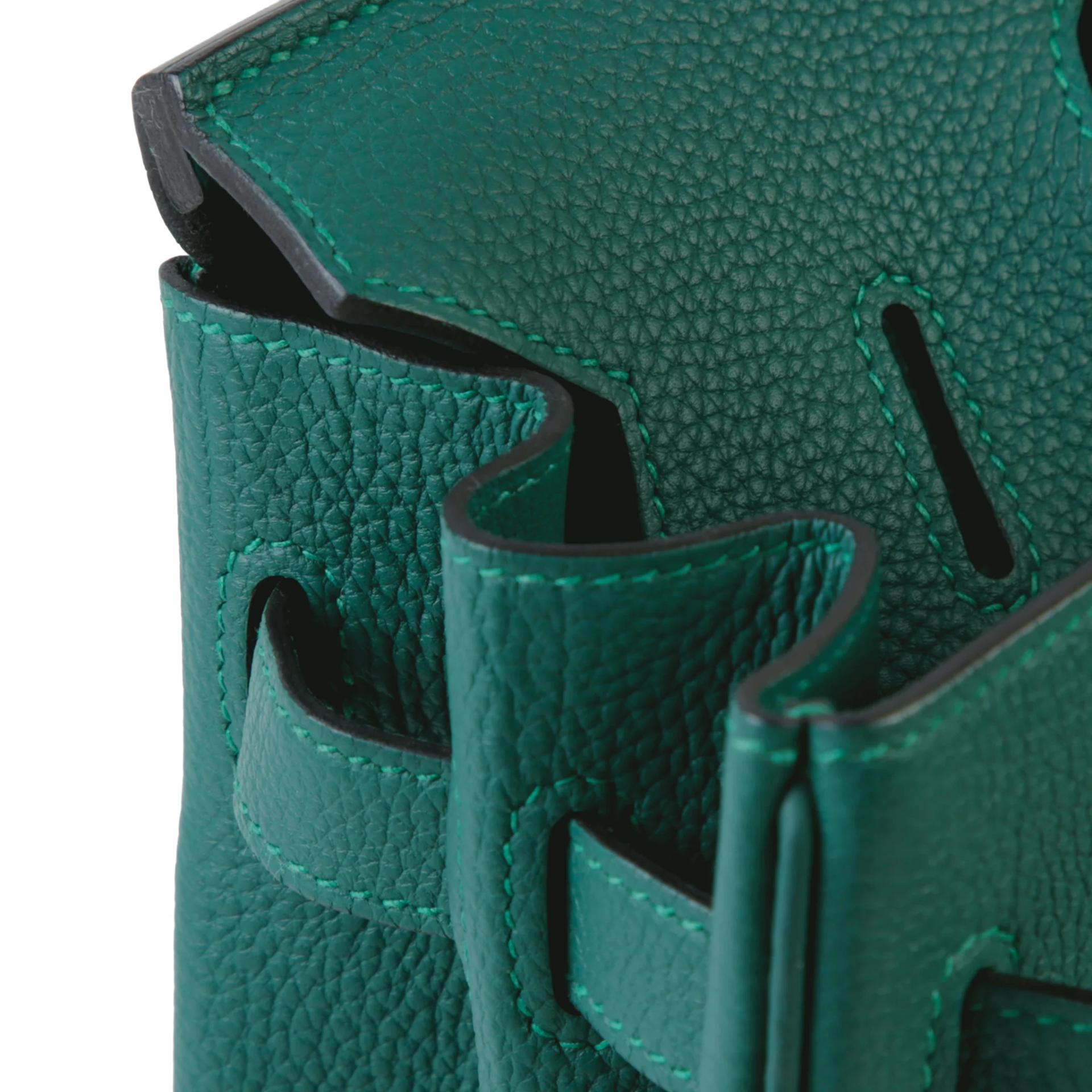 Very Good ( Rank A) HERMÈS Birkin 30 Malachite (Z6) Togo Gold hardware A (2017) - 12