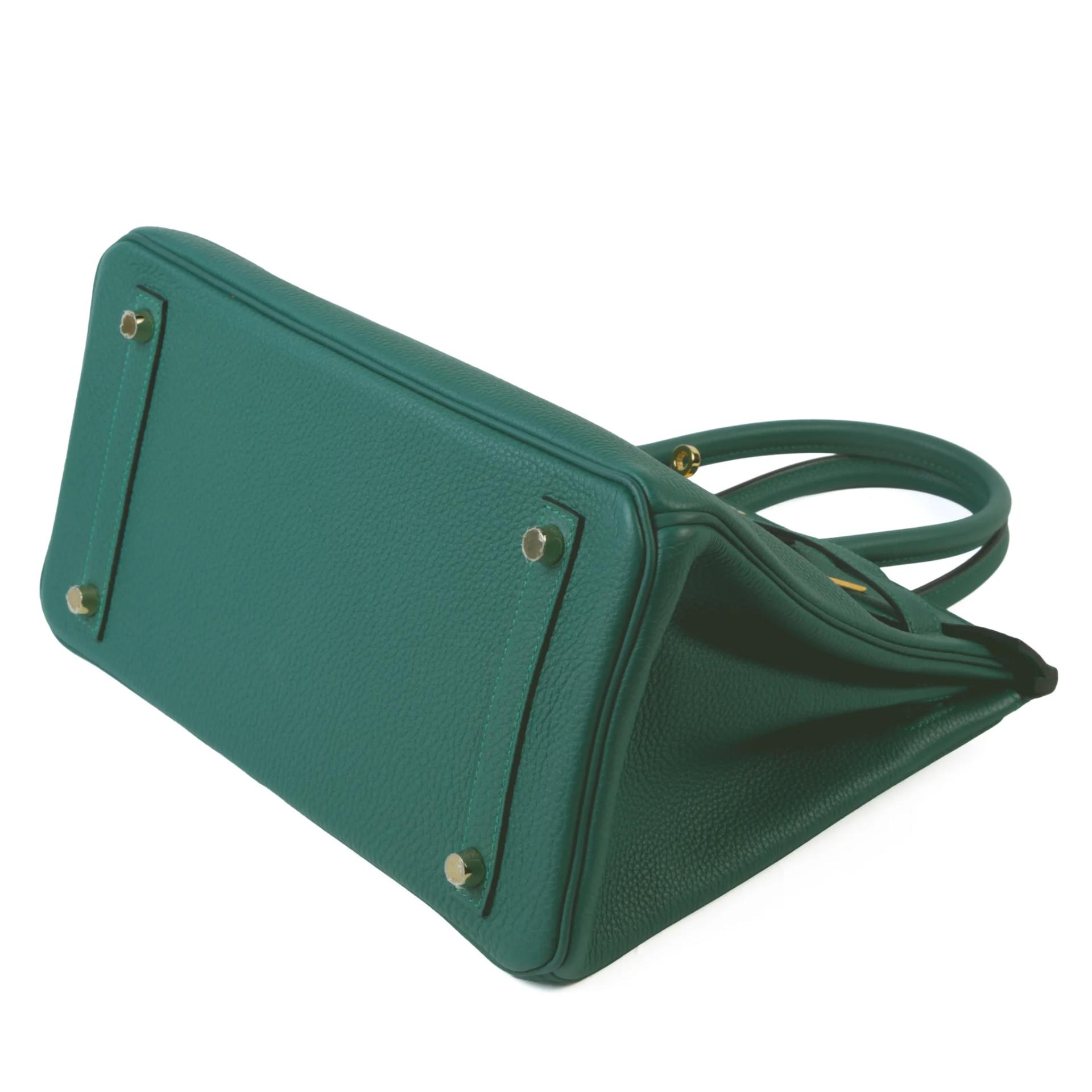 Very Good ( Rank A) HERMÈS Birkin 30 Malachite (Z6) Togo Gold hardware A (2017) - 5