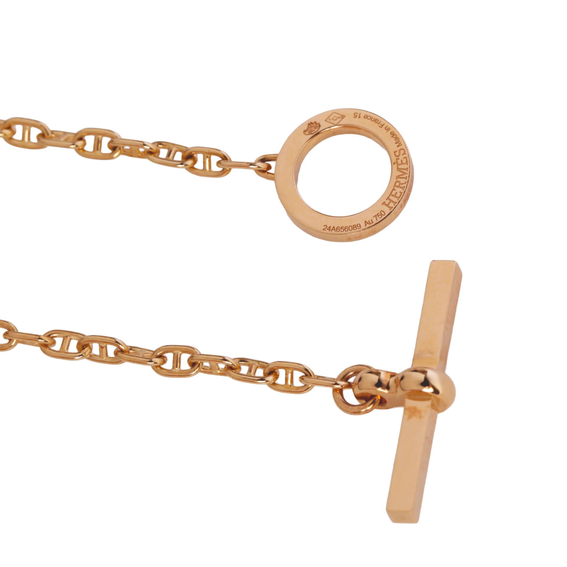 Unused ( Rank NS ) HERMÈS Chaine d'ancre Verso bracelet 18K Rose Gold Diamond - 2