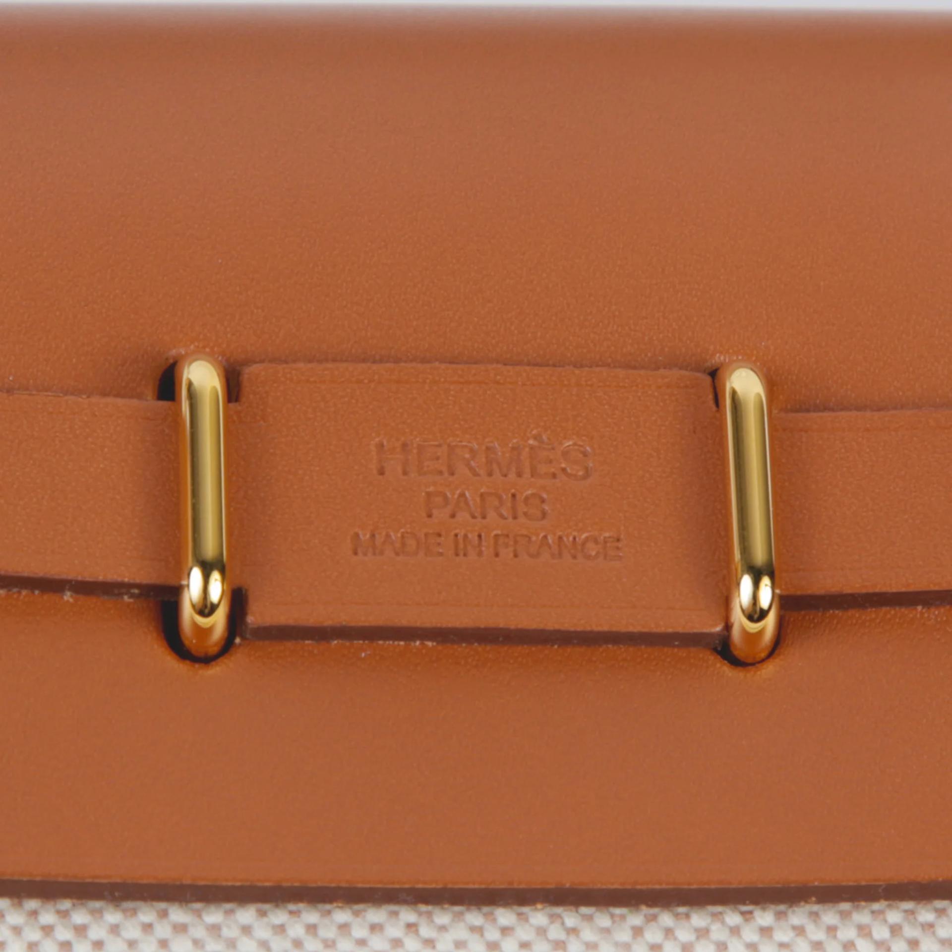 Brand New ( Rank N ) HERMÈS Herbag Zip Mini 20 Fauve (34) Ecru Barenia Gold hardware K (2025) - 8