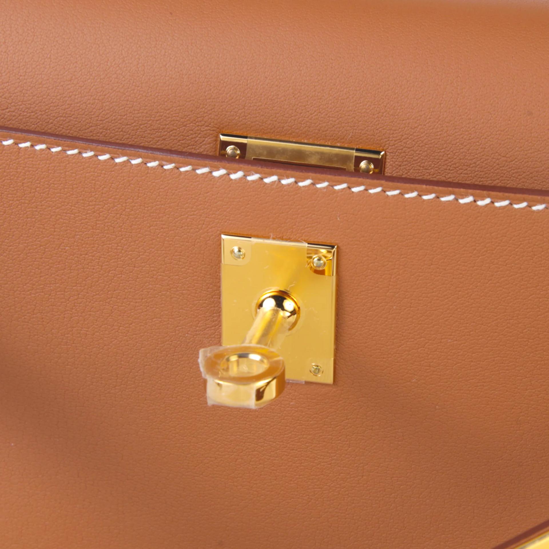 Brand New ( Rank N ) HERMÈS Kelly Pochette Gold (37) Swift Gold hardware G (2026) - 9