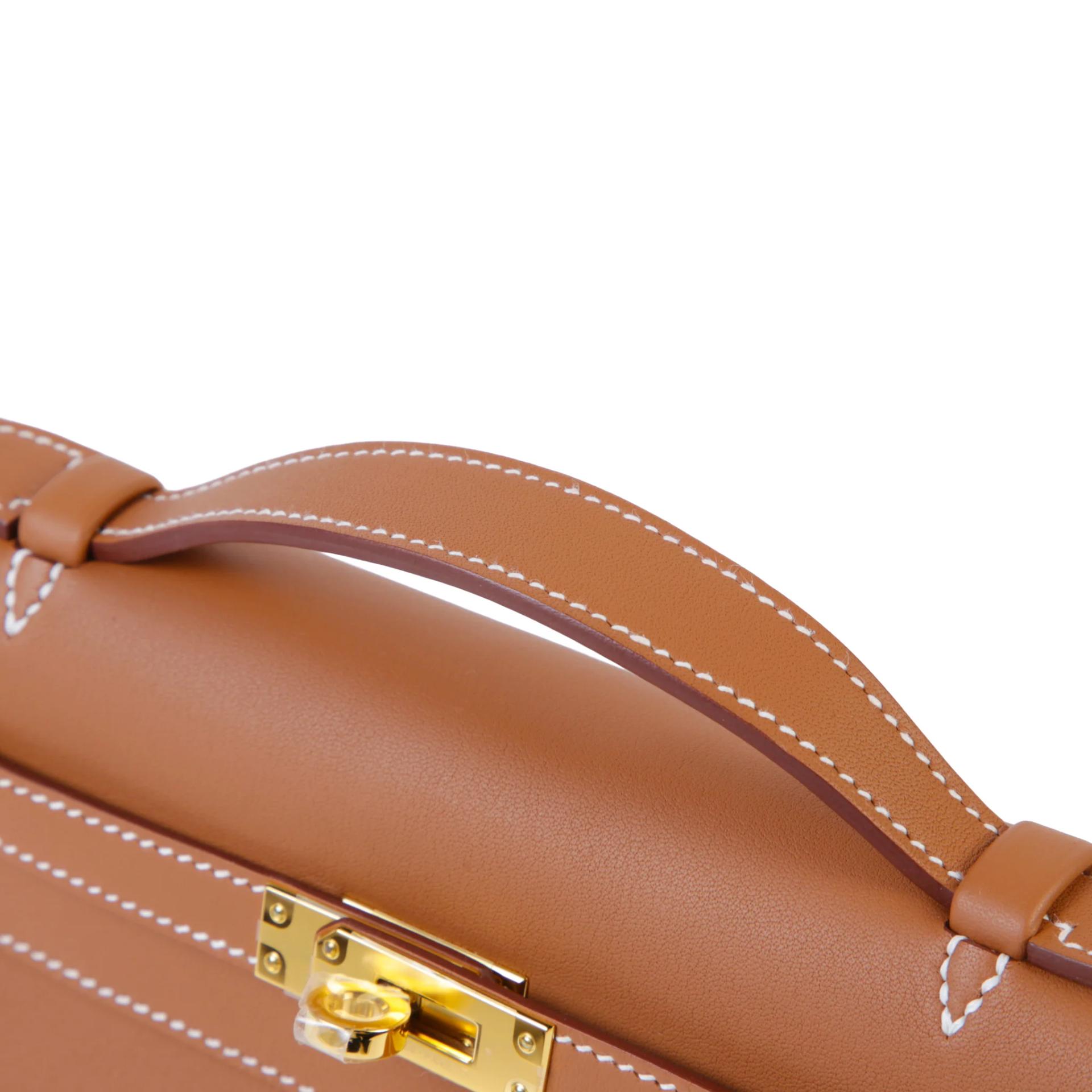 Brand New ( Rank N ) HERMÈS Kelly Pochette Gold (37) Swift Gold hardware G (2026) - 3