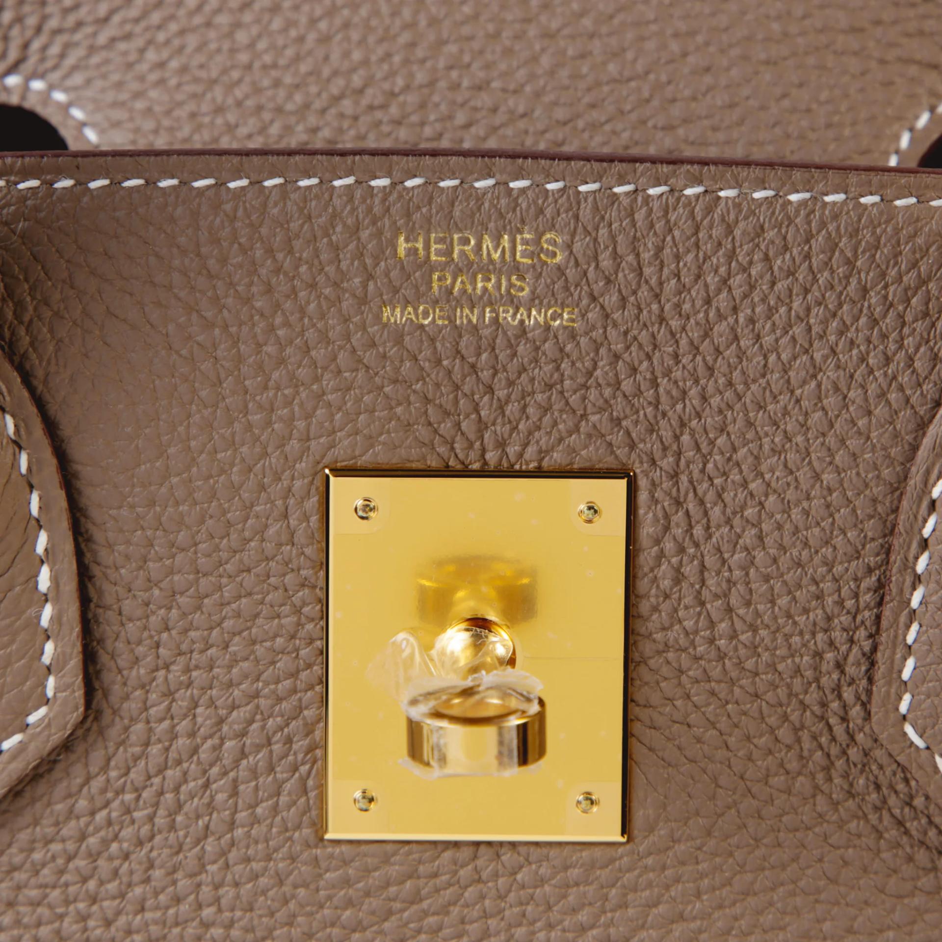 Brand New ( Rank N ) HERMÈS Birkin 30 Etoupe (18) Togo Gold hardware G (2026) - 9