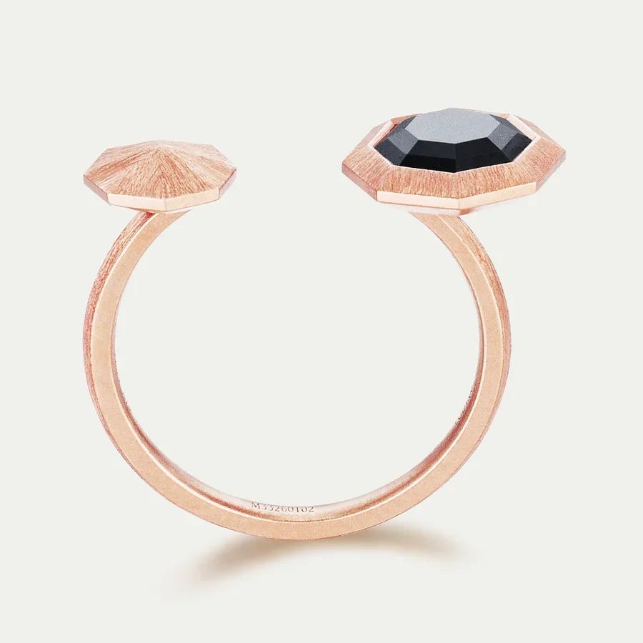 Brand New ( Rank N ) Mira Black Mirror Ring 18K lab-grown diamond ring 18K Rose Gold - 4