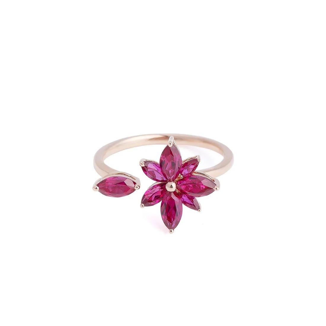 Brand New ( Rank N ) Mira Lumière Star Ring 18K lab-grown ruby ring 18K Rose Gold - 3