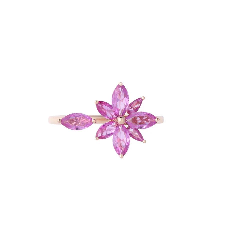 Brand New ( Rank N ) Mira Lumière Star 18K Lab-Grown Pink Sapphire Ring 18K Rose Gold - 3